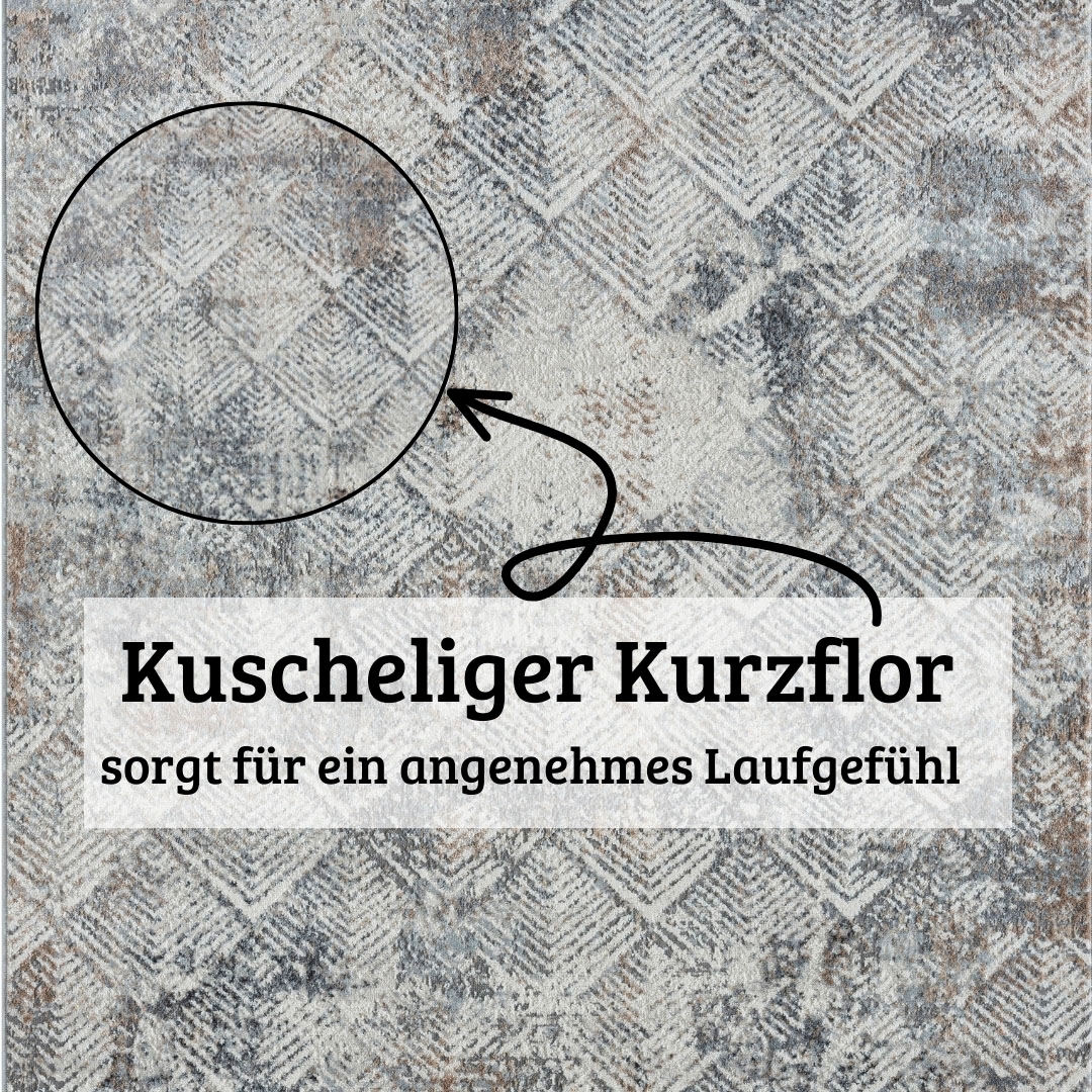 GOODproduct Tapis »Micah« Rond 8 mm Höhe Kurzflor, modernes Design, pflegeleicht, Wohnzimmer