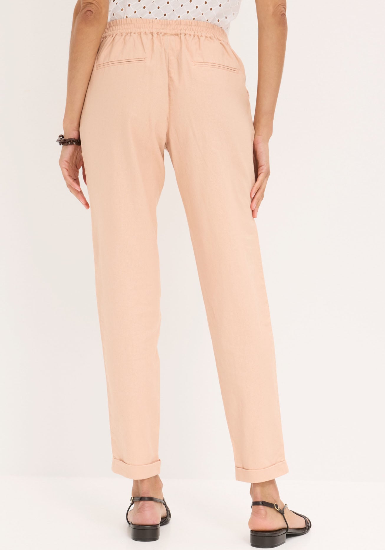 bonprix Pantalon en lin »Leinenhose«  aus Leinen und Baumwolle, Regular Fit, mit elastischem Gummibund