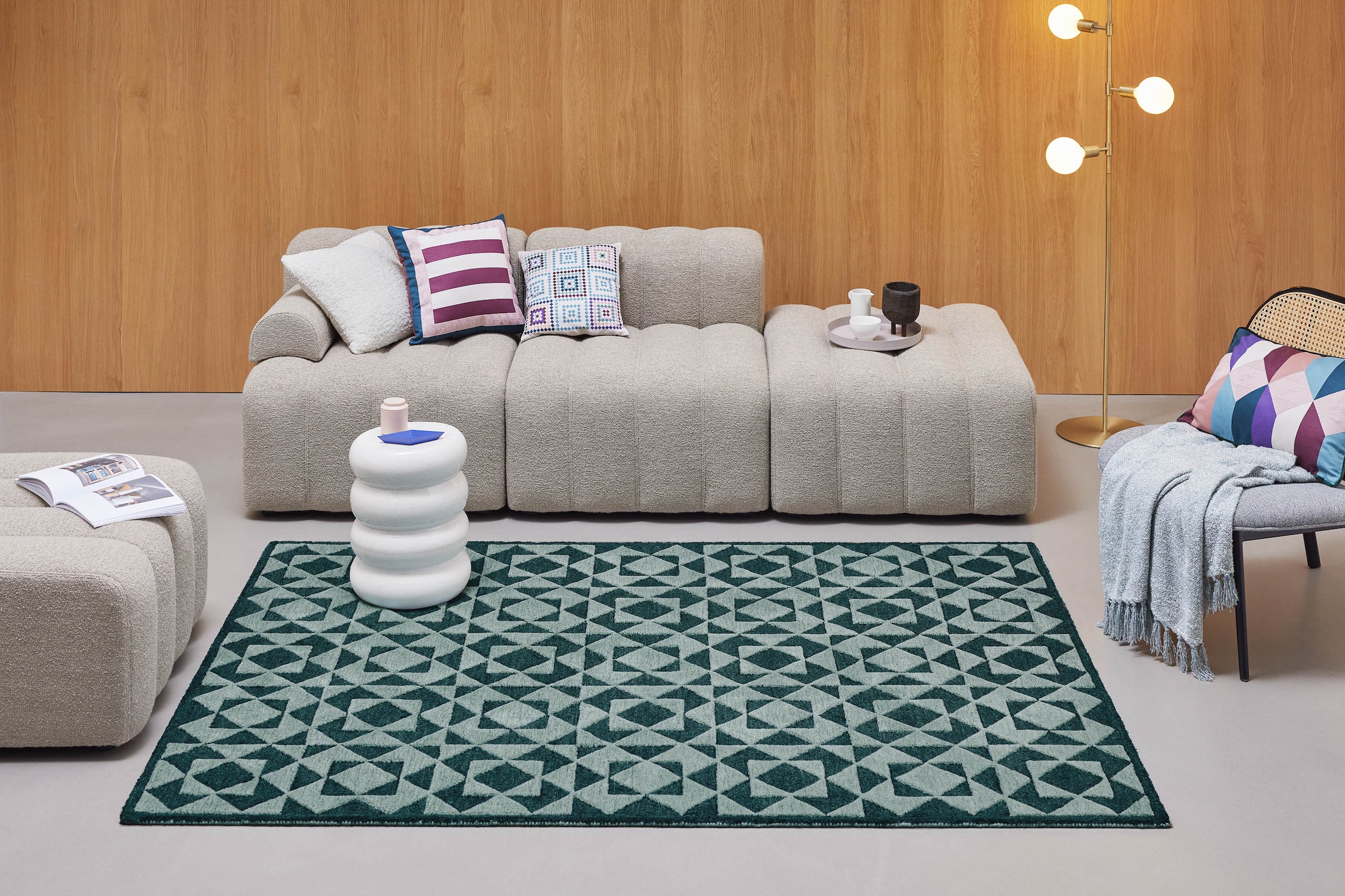 Wecon home Tapis »Downtown« Rectangulaire 10 mm Höhe handgefertigt, pflegeleicht, Fasermix, Wohnzimmer, Schlafzimmer