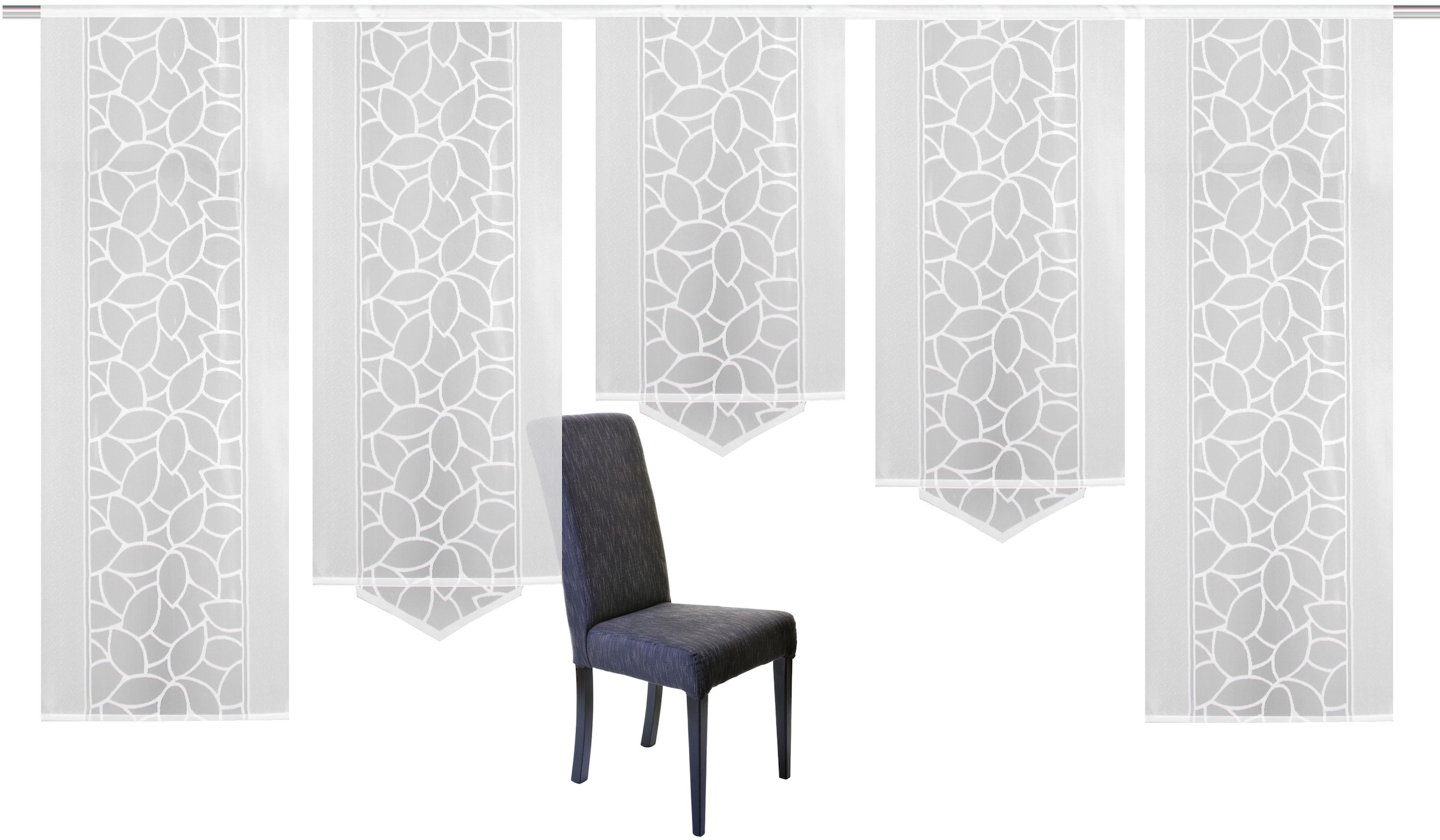 HOME WOHNIDEEN Rideau coulissant »JENNA« Velcro 5 cuis tlg. Schiebevorhang Jacquard Set