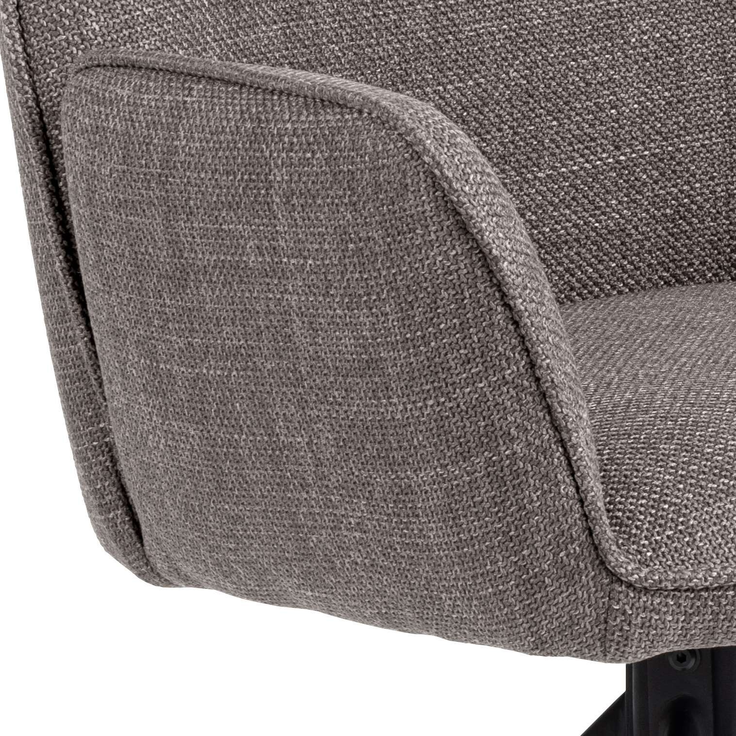 ACTONA GROUP Chaise de salle à manger »Glenda 2er-Set, 360° drehbar, mit Armlehnen, in mehreren Farben« () rembourré, avec accoudoir, pieds en acier noir, pivotant, lot de 2