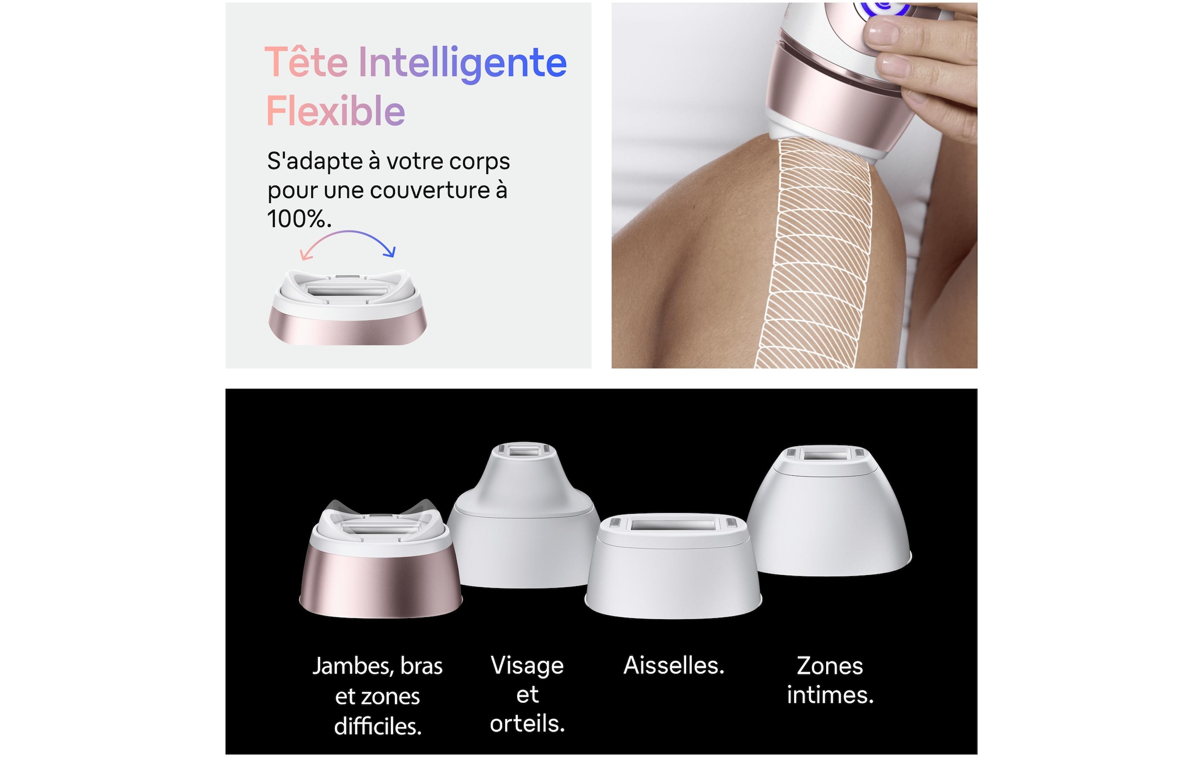 Braun IPL-Haarentferner »Skin i-expert Pro IPL PL7431« 400.000 Lichtimpulse mit kostenloser App, 4 smarte Aufsätze, Tasche