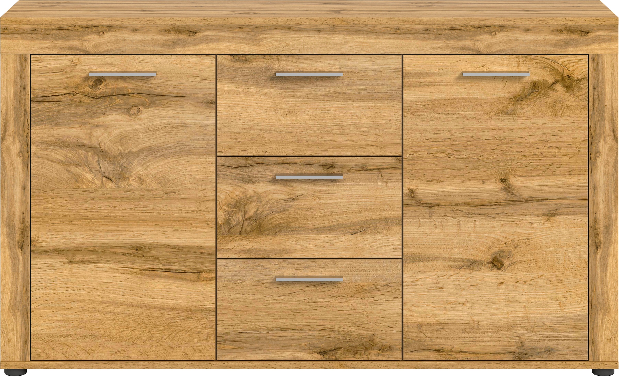 Home affaire Sideboard »Aosta, Breite 125 cm, in verschiedenen Farbausführungen« mit 2 Türen und 3 Schubkästen, Wohnzimmer, Kommode, Schrank