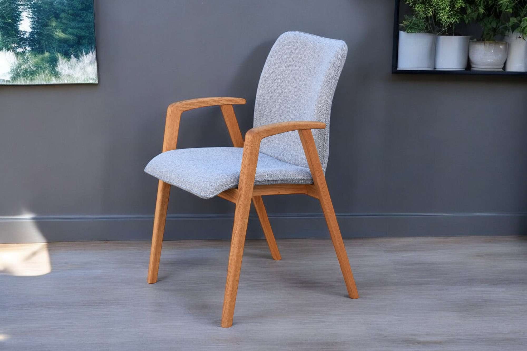 GOODproduct Chaise avec accoudoirs »Loreen Esszimmerstuhl, Polsterstuhl, Designstuhl« (Set) 2 cuismit Massivgestell, hochwertig gearbeitet, Armlehnen, stilvoll, bequem