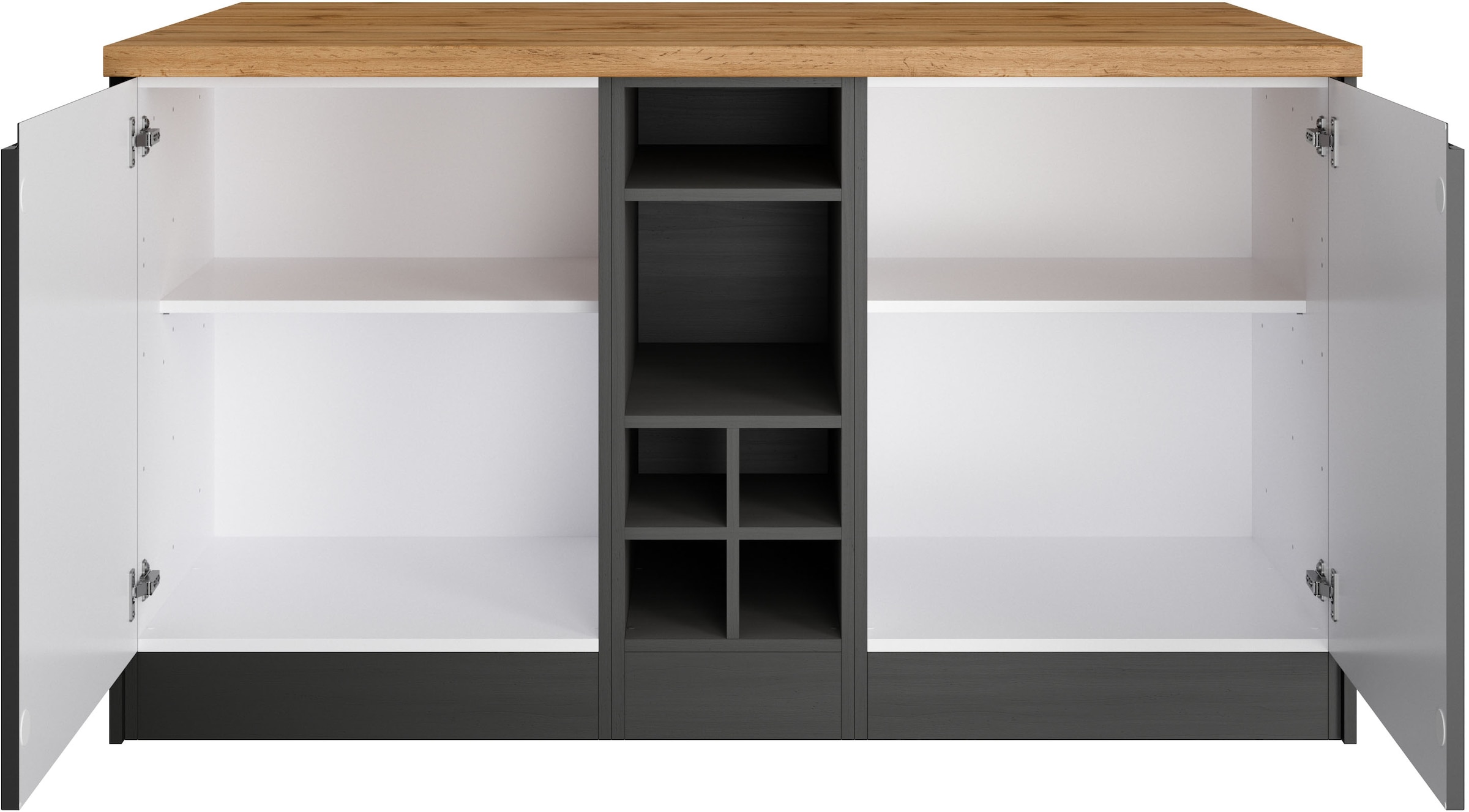 KOCHSTATION Ilot de cuisine »KS-Bruneck, Breite 153 cm« façades MDF, plan de travail épaisseur 38mm