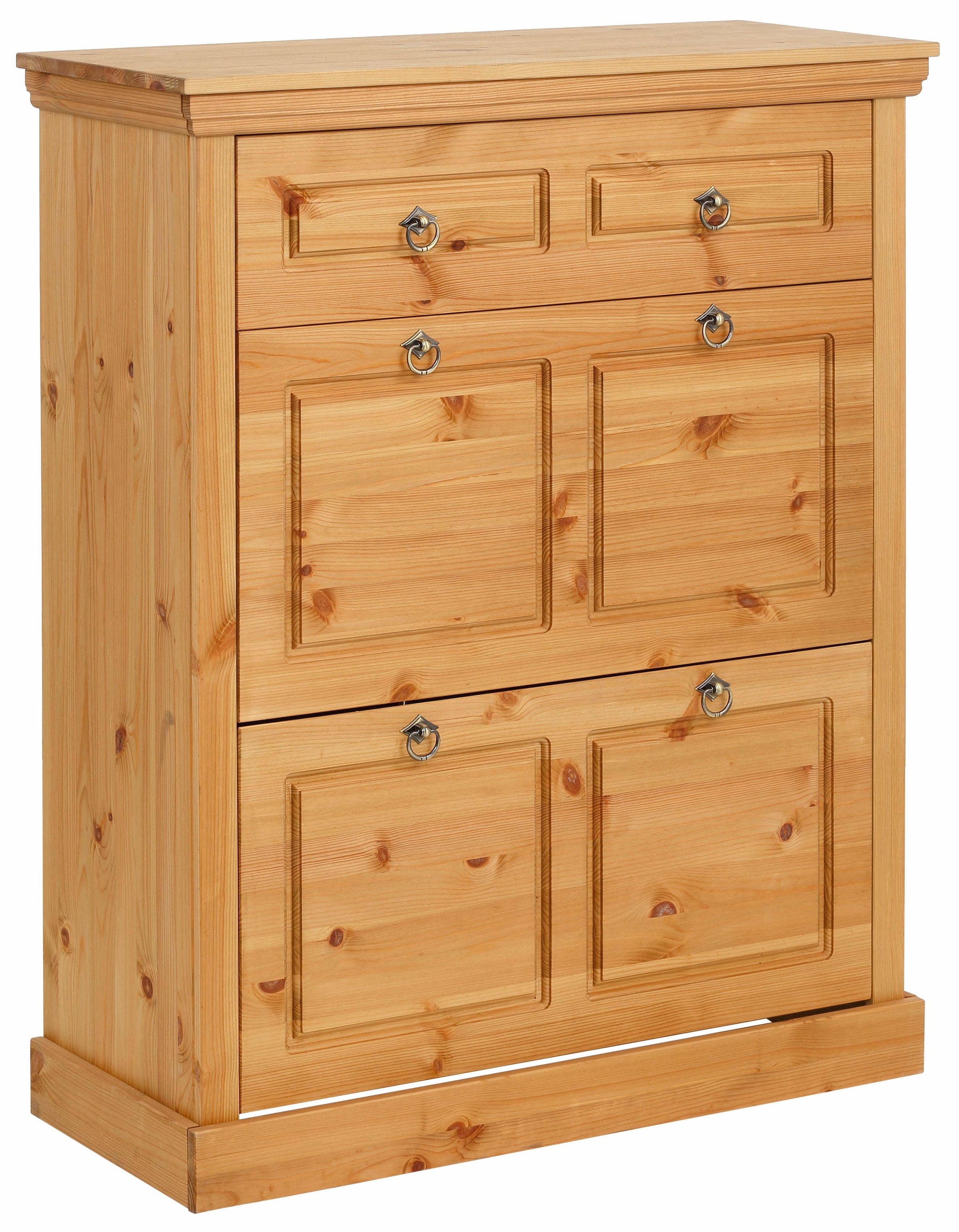 GOODproduct Schuhschrank »Basilico« aus massiver Kiefer, FSC®, Breite 90 cm, mit Schublade, Kassettenoptik