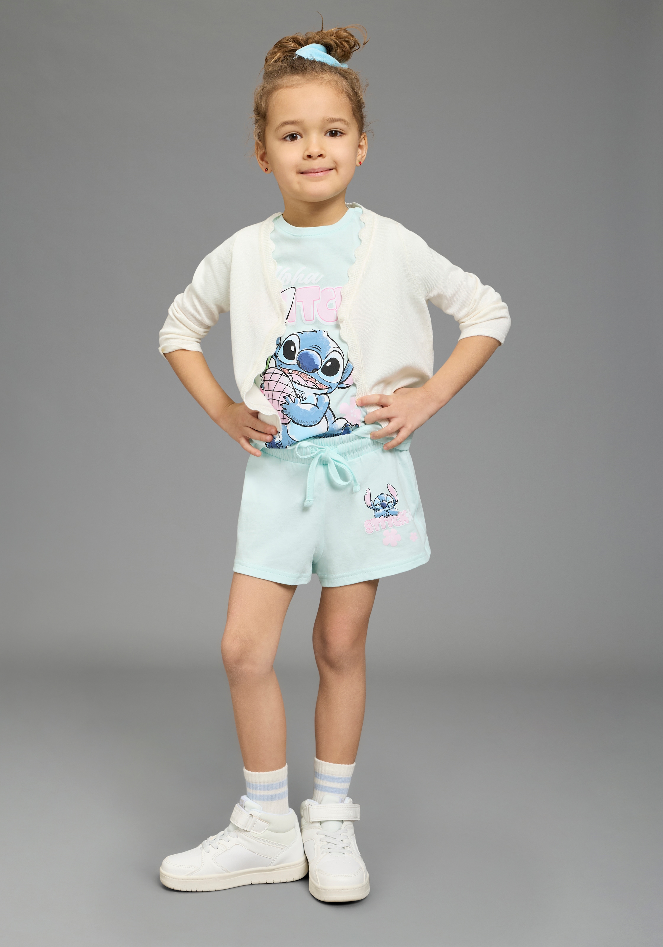 KIDSWORLD T-shirt & short »STITCH 2tlg. Set von Disney« Ensemble, 2 pièces différentes tailles, design imprimé, en coton