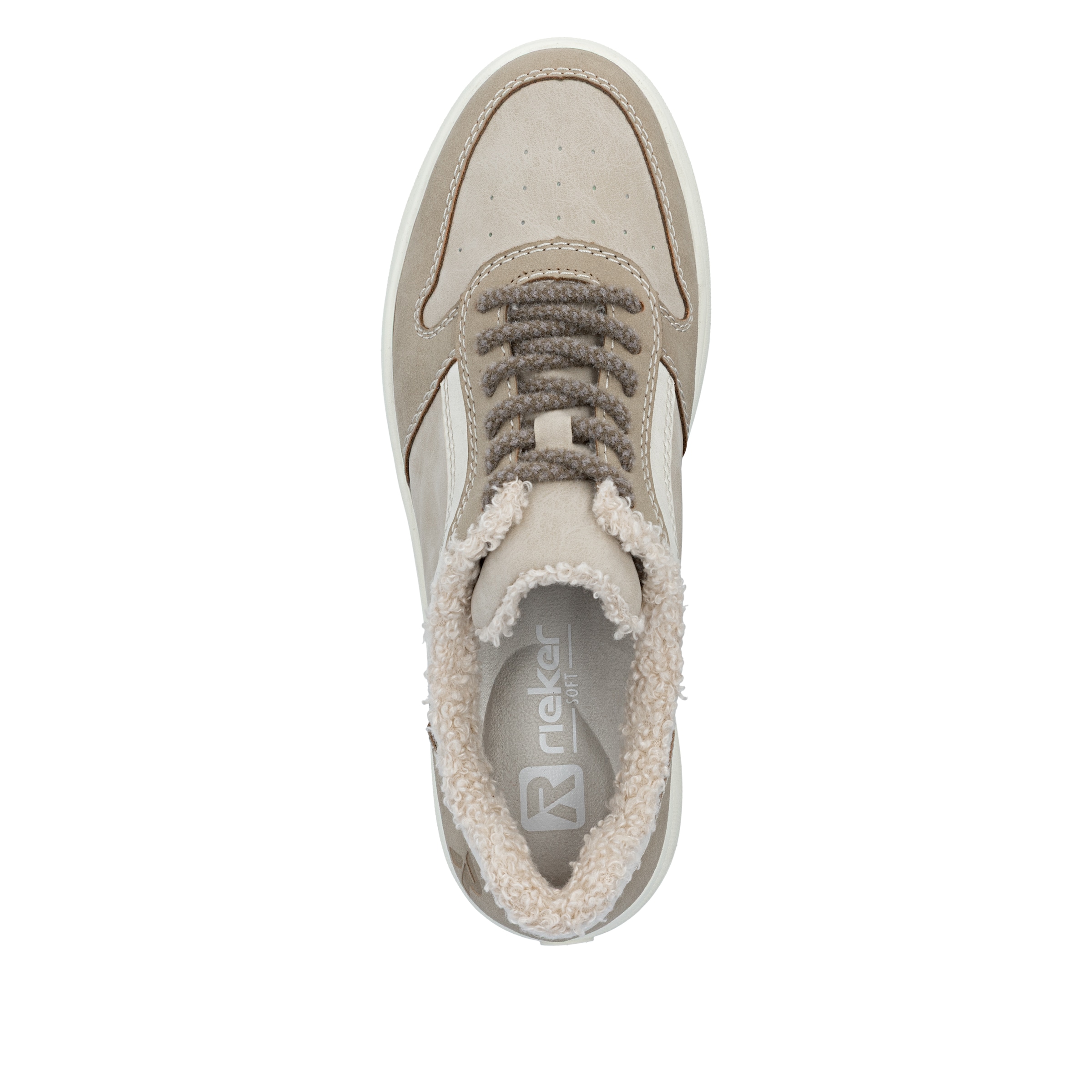 Rieker Baskets à plateforme  sneakers rétro, chaussure à lacets, chaussure basse avec doublure en teddy