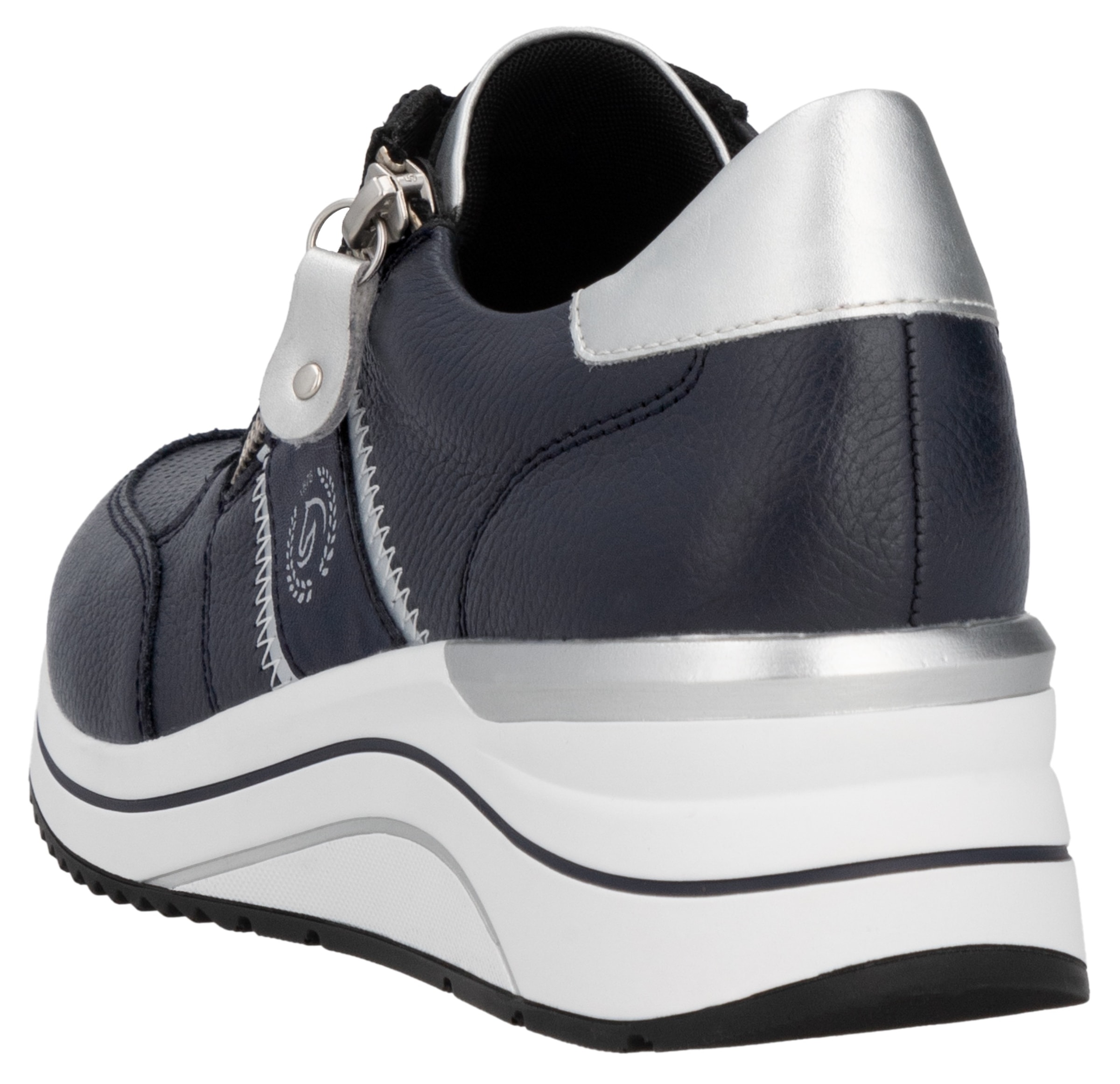 Remonte Keilsneaker  , Freizeitschuh, Halbschuh, Schnürschuh mit Metallic-Kontrastbesätzen