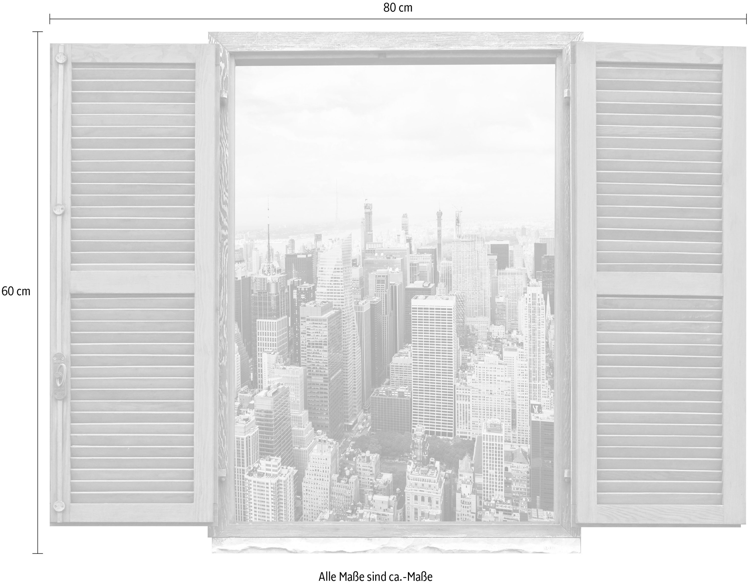 queence Wandtattoo »Grossstadt« Wandsticker, Wandbild, selbstklebend, 3D, Fenster