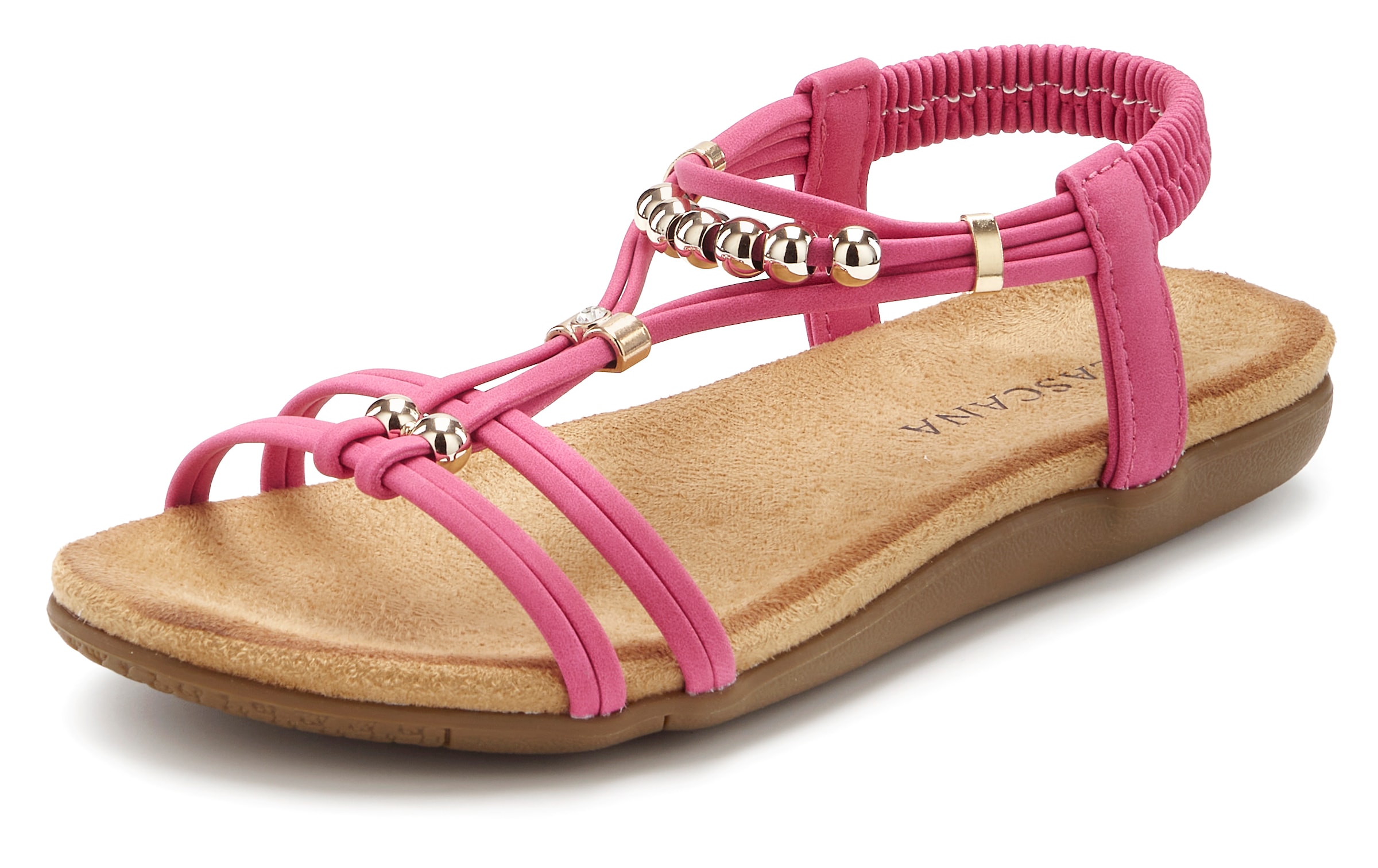 LASCANA Sandale »Sommerschuh, offener Schuh,«  mit elastischen Riemchen VEGAN