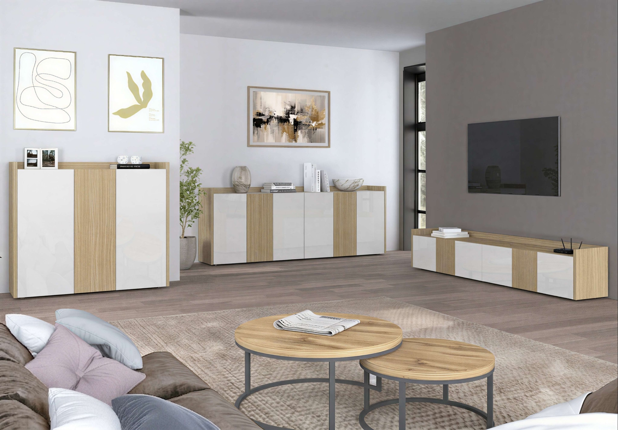 GOODproduct Lowboard »Lowboard ALTEA,Lowboard,TV-Kommode,TV-Möbel,TV-Bank« 1 Stk. tlg. Mit 6 Drehtüren, 4 Innenfächer, B.220 cm