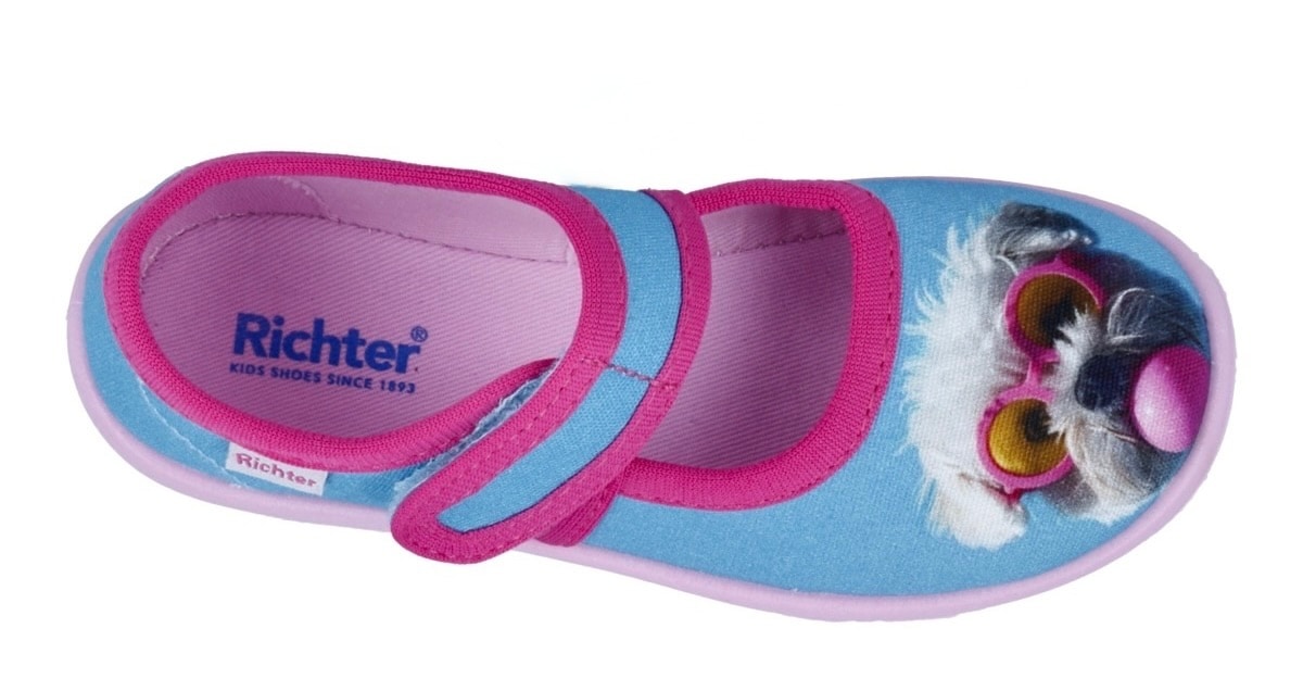 Richter Chausson »Mia«  Chaussure de jardin d'enfants, chaussure à velcro avec WMS, gabarit de taille à télécharger