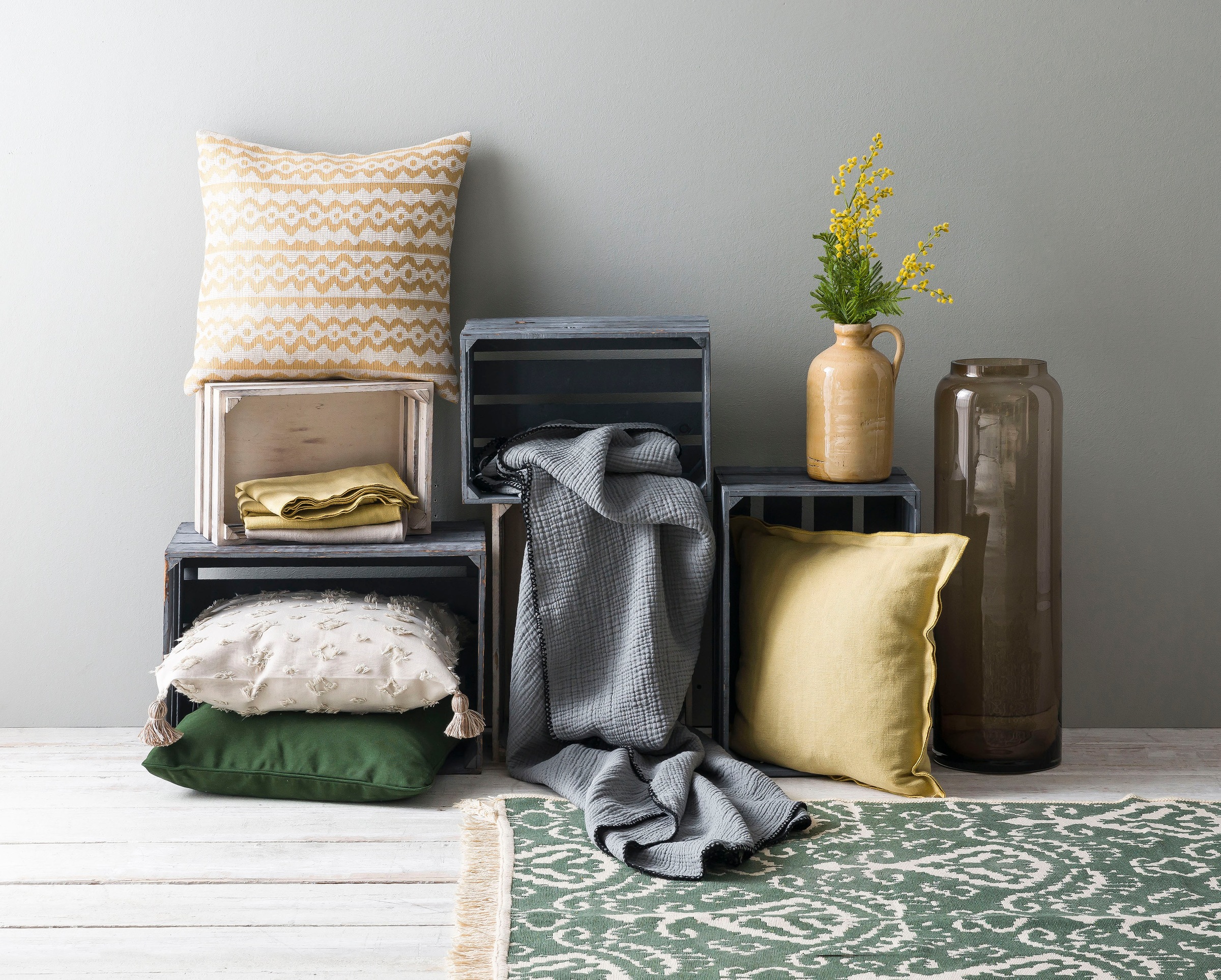 done.® Dekokissen »Lidia« Jacquardgewebte Kissenhülle ohne Füllung mit Leinenanteil, 1 Stück