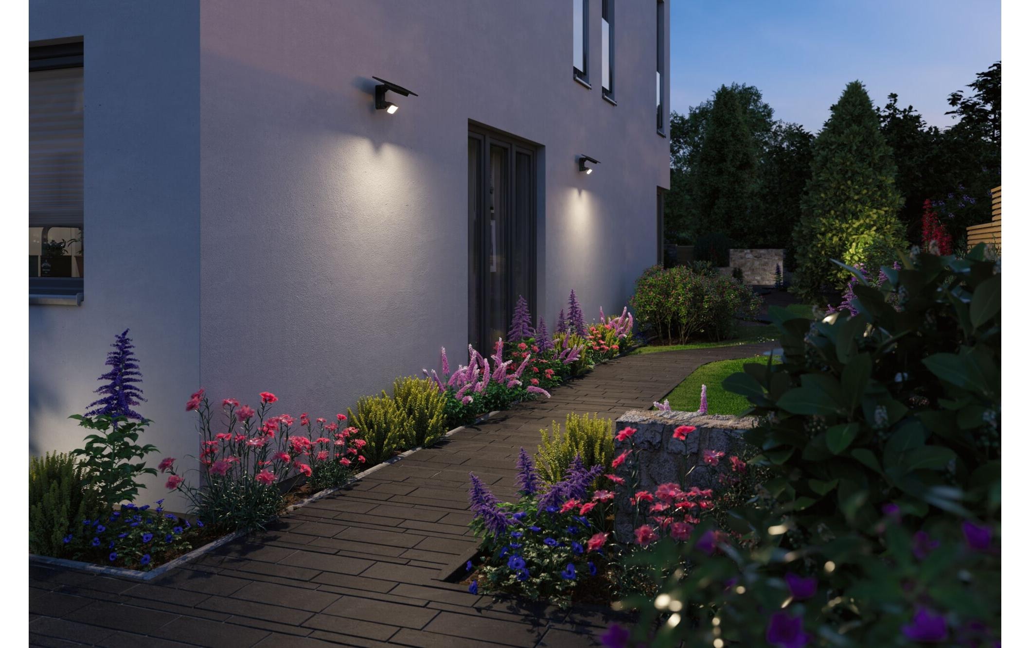 Paulmann Aussen-Wandleuchte »Solar Fluter Flotas inkl. Bewegungsmelder IP65 3000K 700 lm« LED-Modul warmweiss