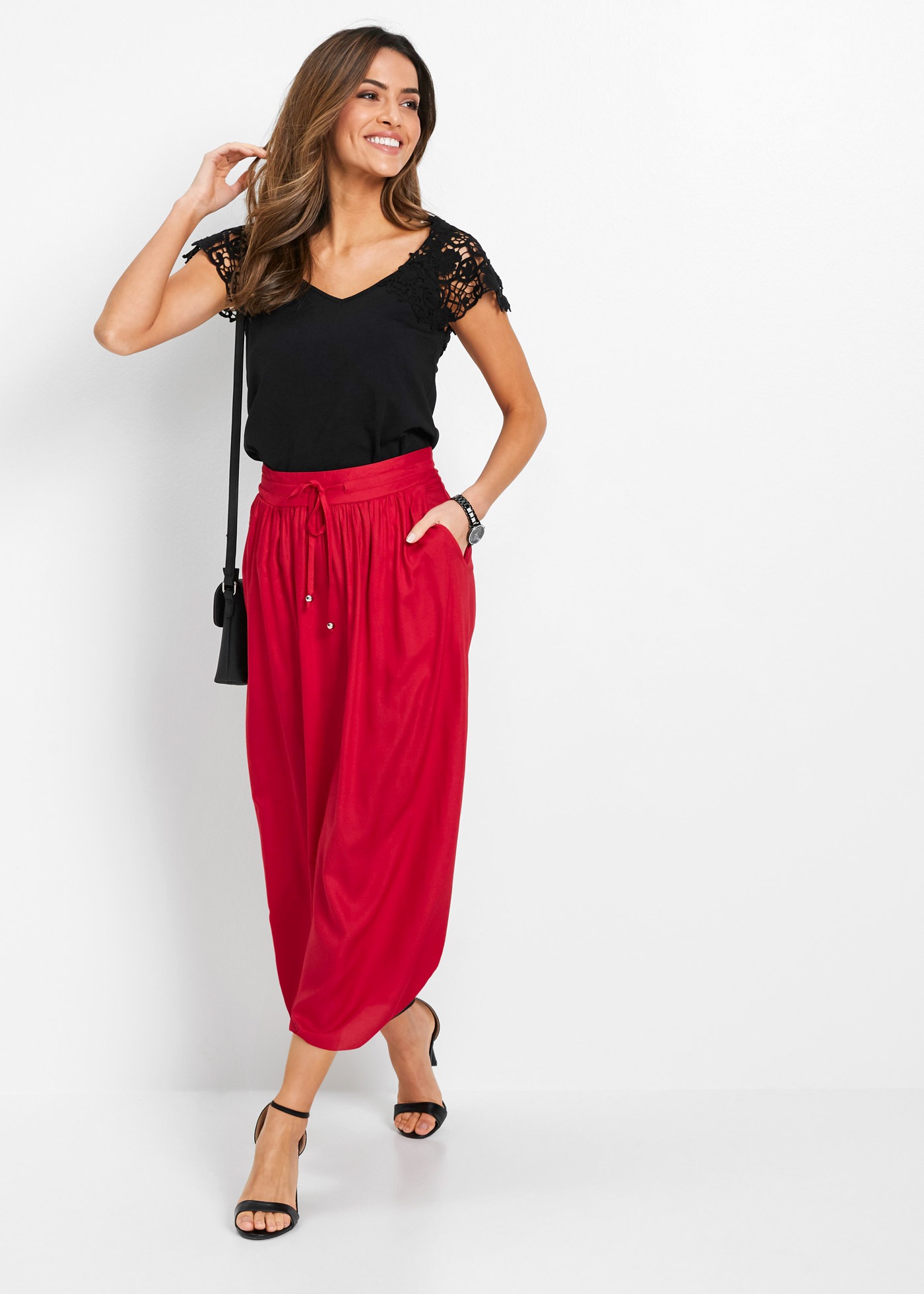 bonprix Maxi jupe aus Viskose, Maxilänge, lockere Passform, bedrucktes Design