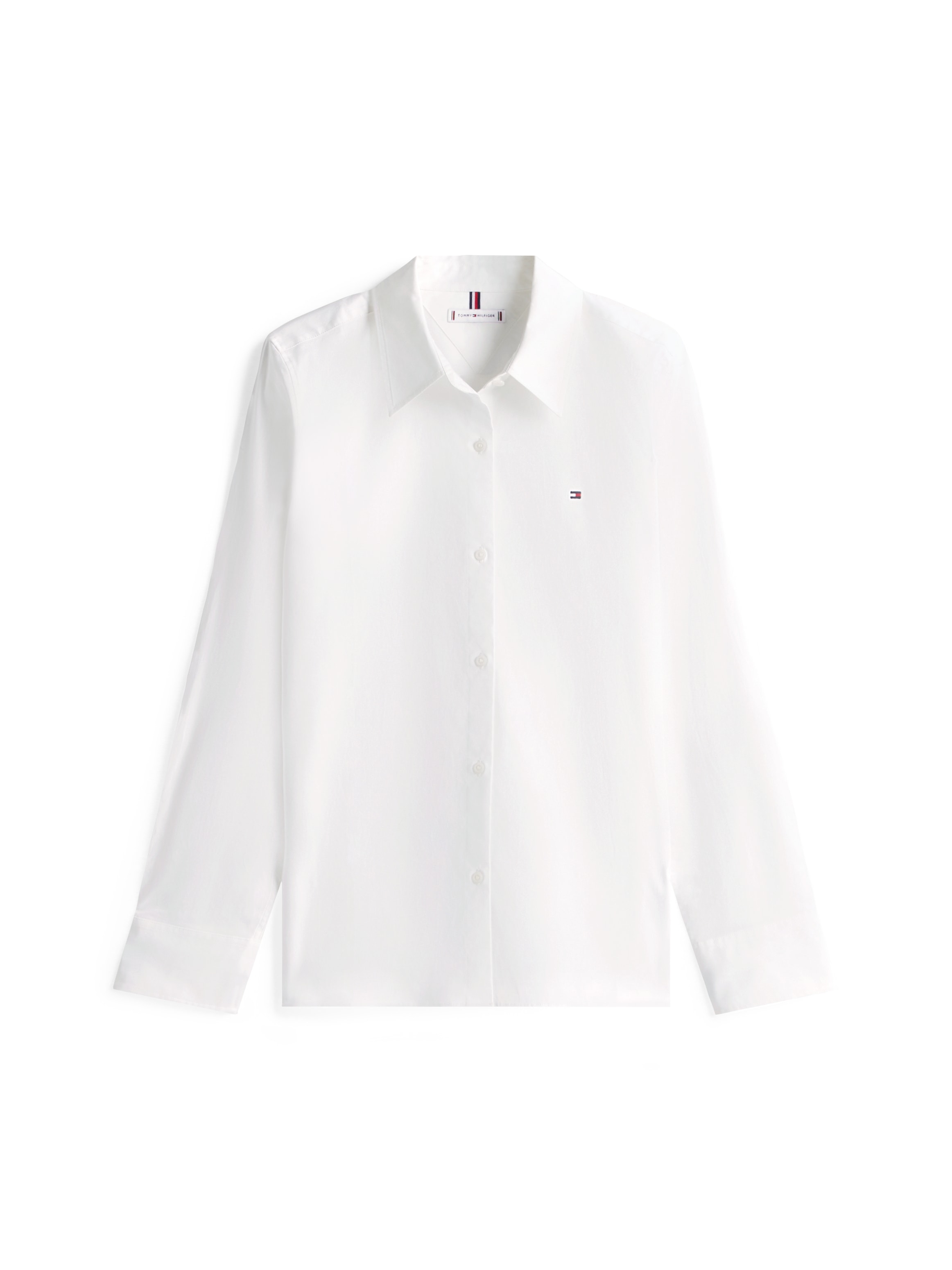 Tommy Hilfiger Blouse chemise »STRETCH REGULAR LS SHIRT« avec logo Tommy Hilfiger brodé, coupe régulière
