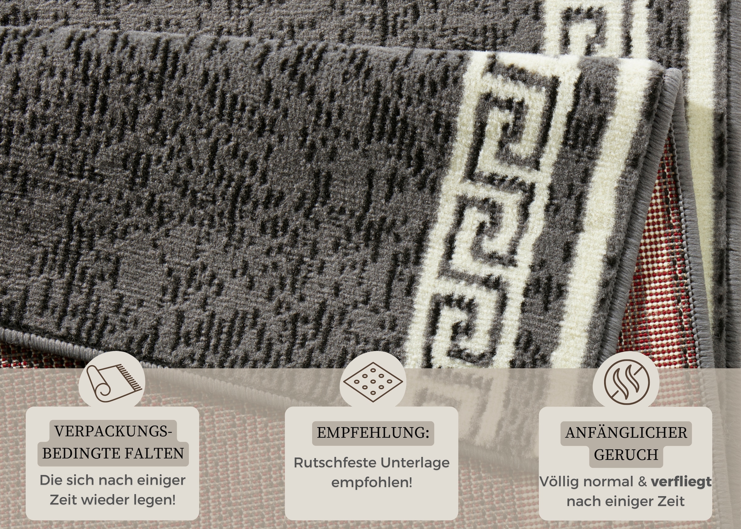 HANSE Home Chemin de table »Casa« Rectangulaire 9 mm Höhe Kurzflor, Weich, Teppichläufer, Bordüre, Teppich, Küche, Flur, Muster