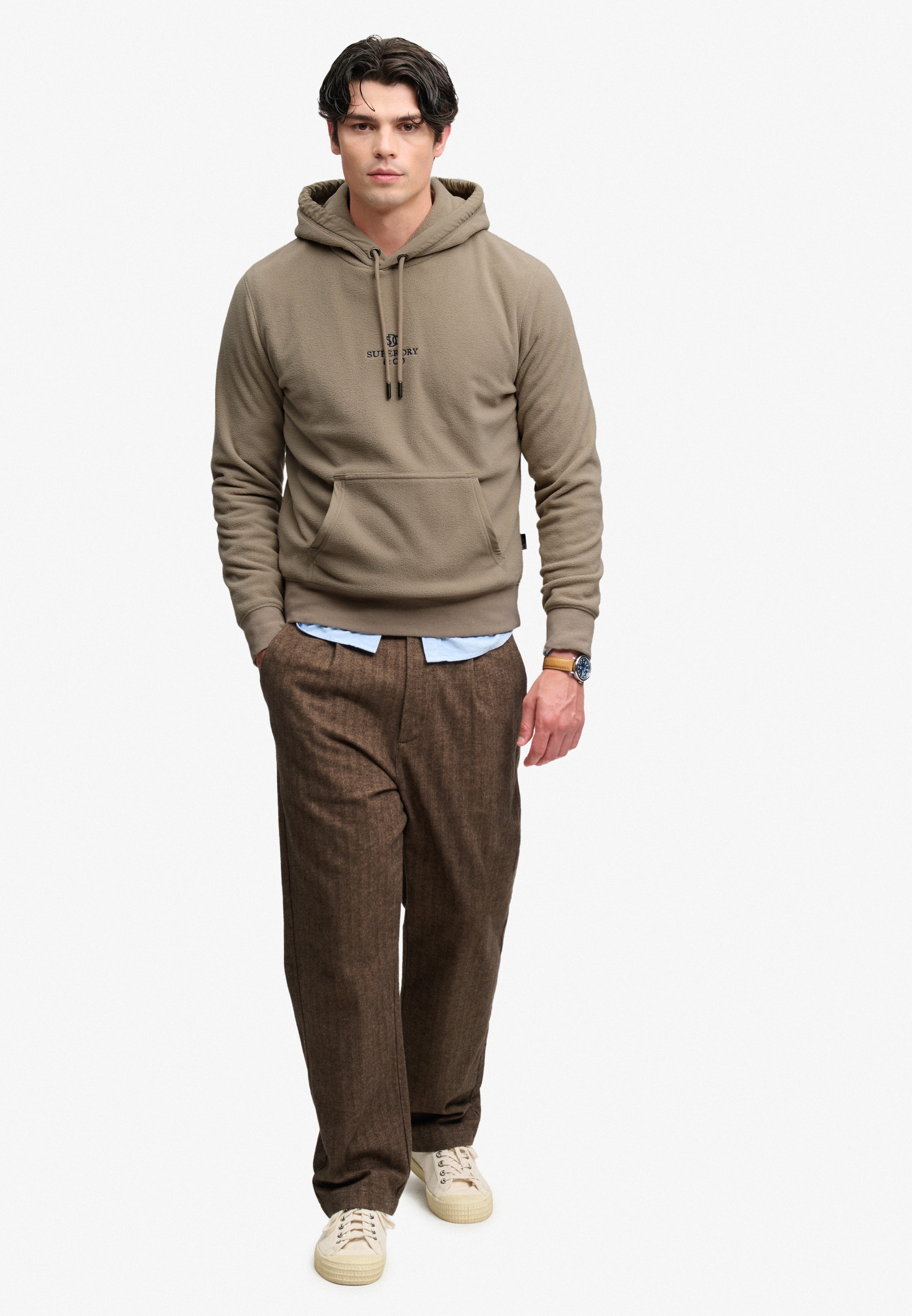 Superdry Kapuzensweatshirt »MICRO LOGO FLEECE HOOD«, Kunstfaser, loose fit
