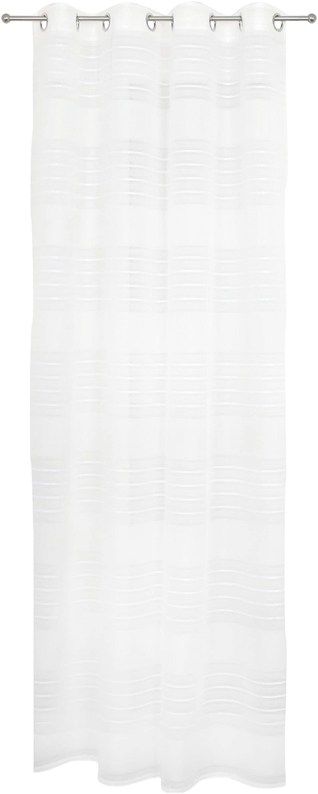 decolife Gardine »Estelle« Ösen 1 Stk. tlg. Ösenschal mit Blockstreifen weiss