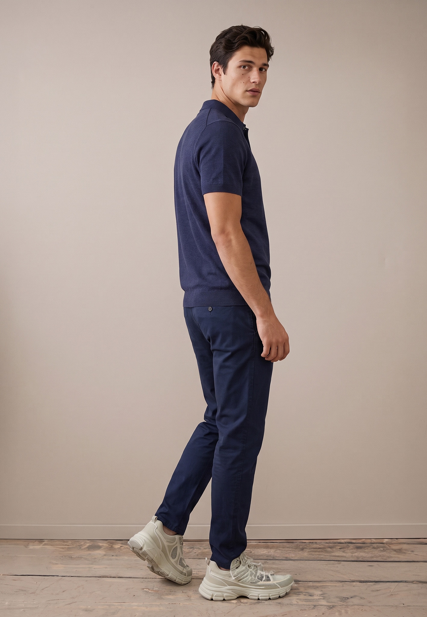 FYNCH-HATTON Pull à col polo T-shirt d'été avec broderie