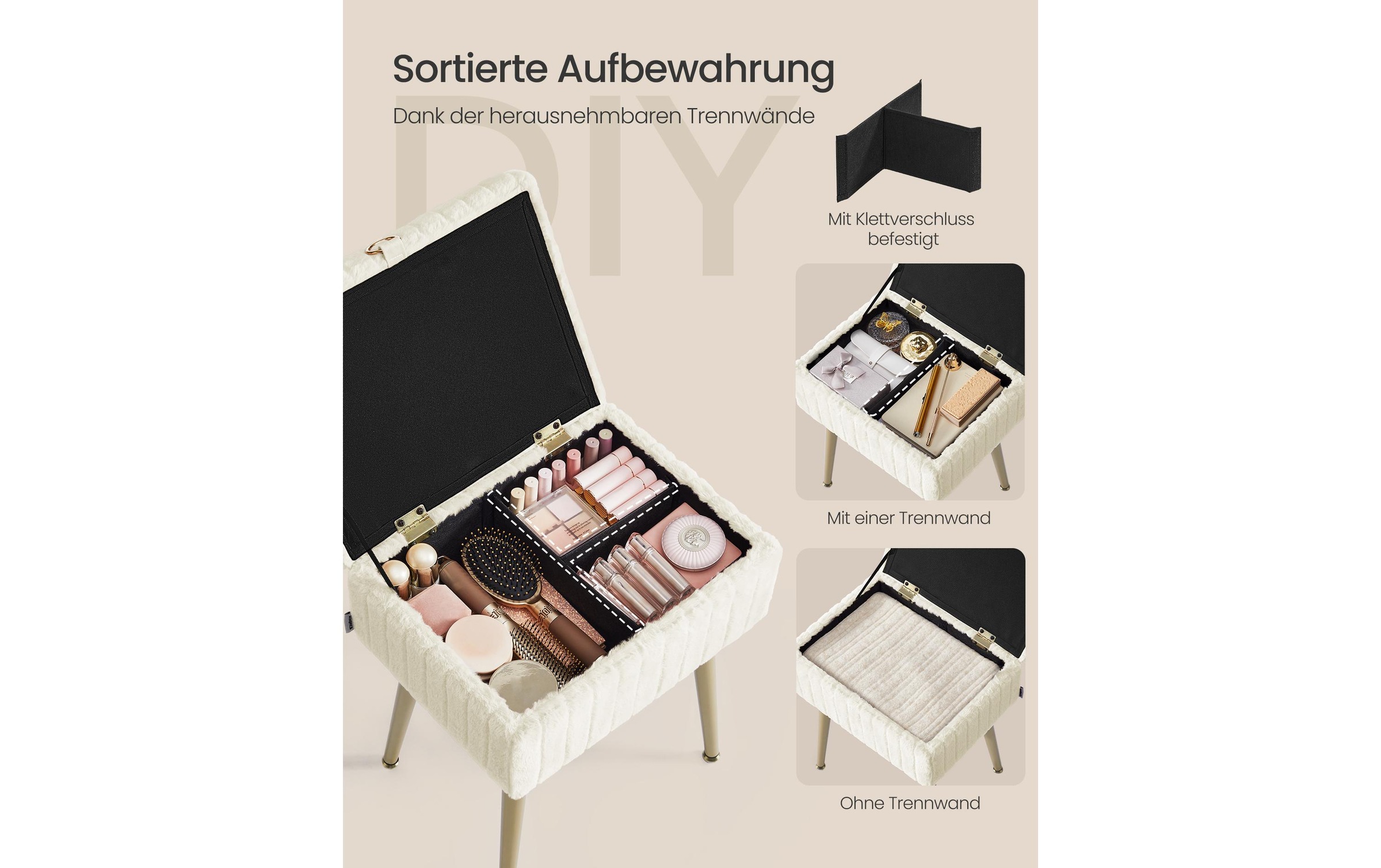 SONGMICS Hocker »Dressing Table Chair Stool with«