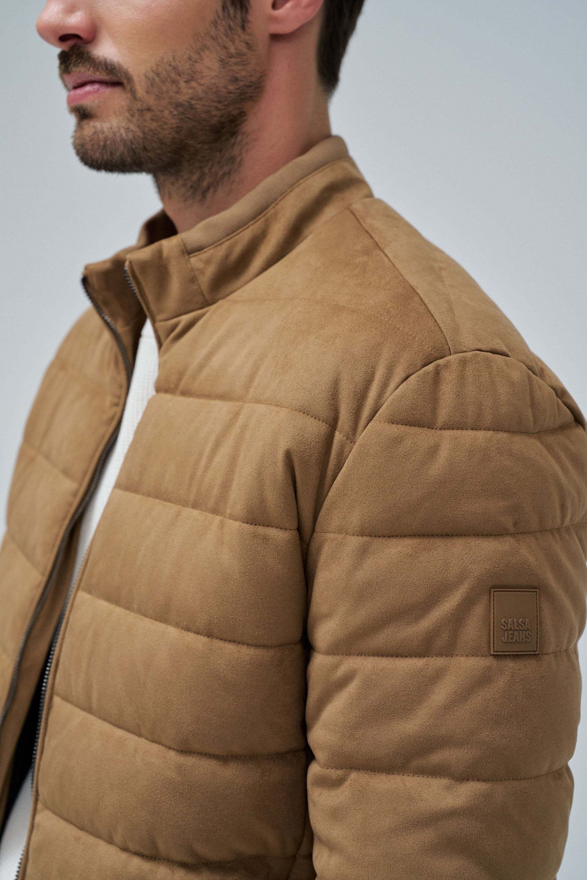 Salsa Steppjacke »Salsa Jeans Steppjacke Suede Puffer Bomber Jacket«