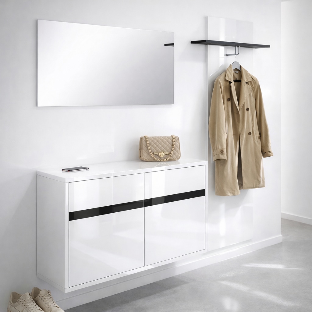 GOODproduct Garderoben-Set »Locco Flurmöbel, Dielenmöbel, Flurschrank, Flurgarderobe B: ca 150 cm« 3 Stk. tlg.