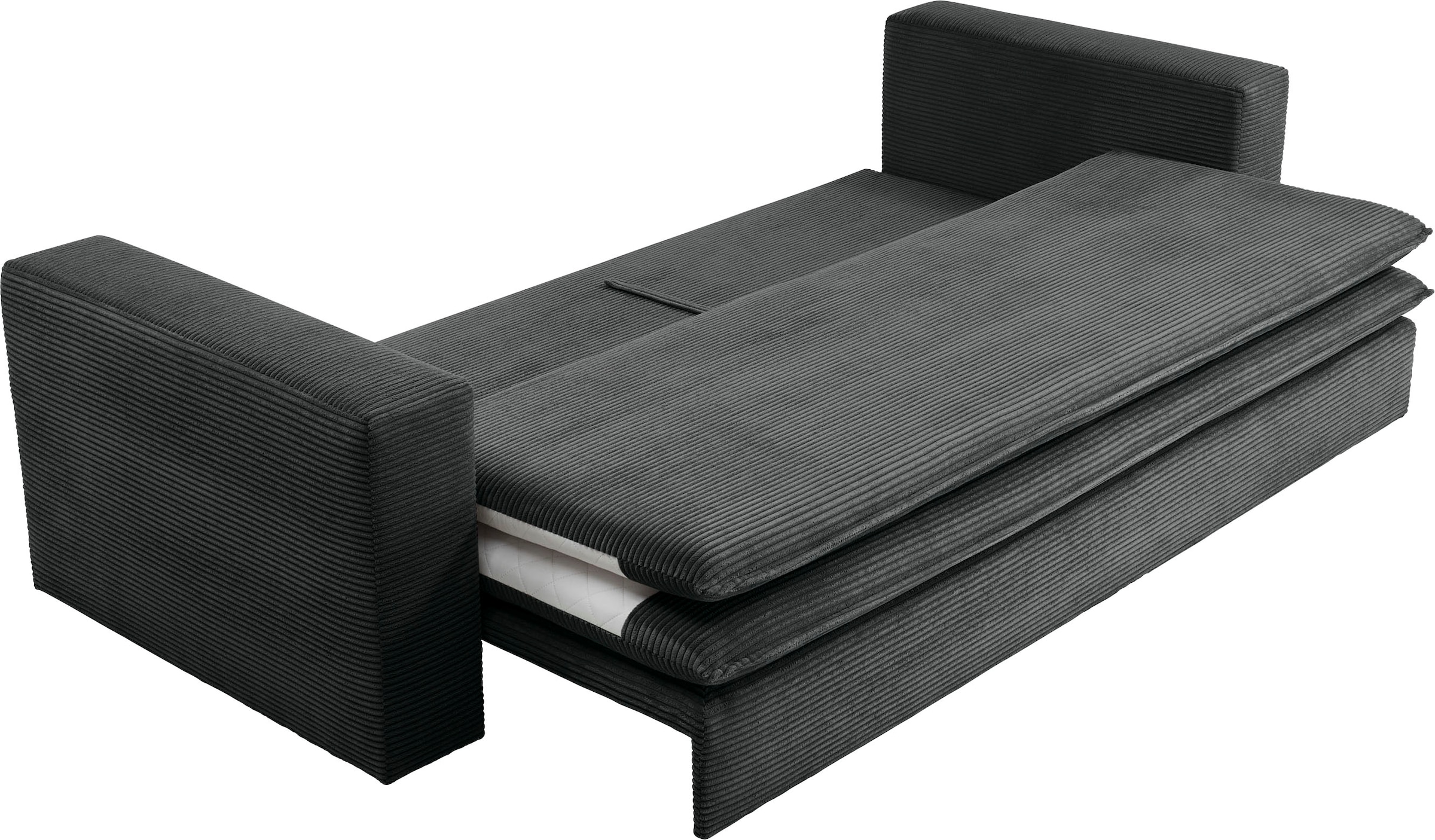 Home affaire 3-places »PIAGGE« Cord-Bezug - mit Bettfunktion und Bettkasten, mit praktischem Topper