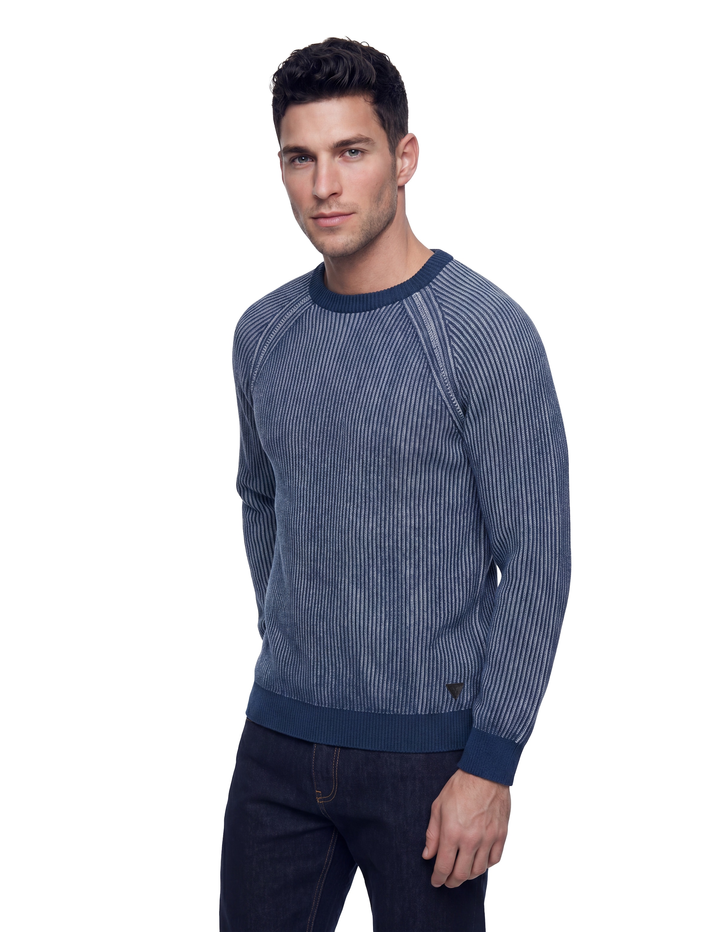 Guess Pull en tricot »NIRO VANISÃˆ STRIPES« mit Wolle, Rundhalsausschnitt, Regular Fit