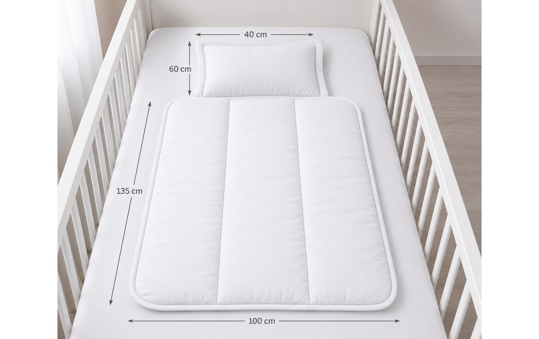   Kinderbettdecke + Kopfkissen »Steppbett 135 x 100 cm / 40 x 60 cm Uni«