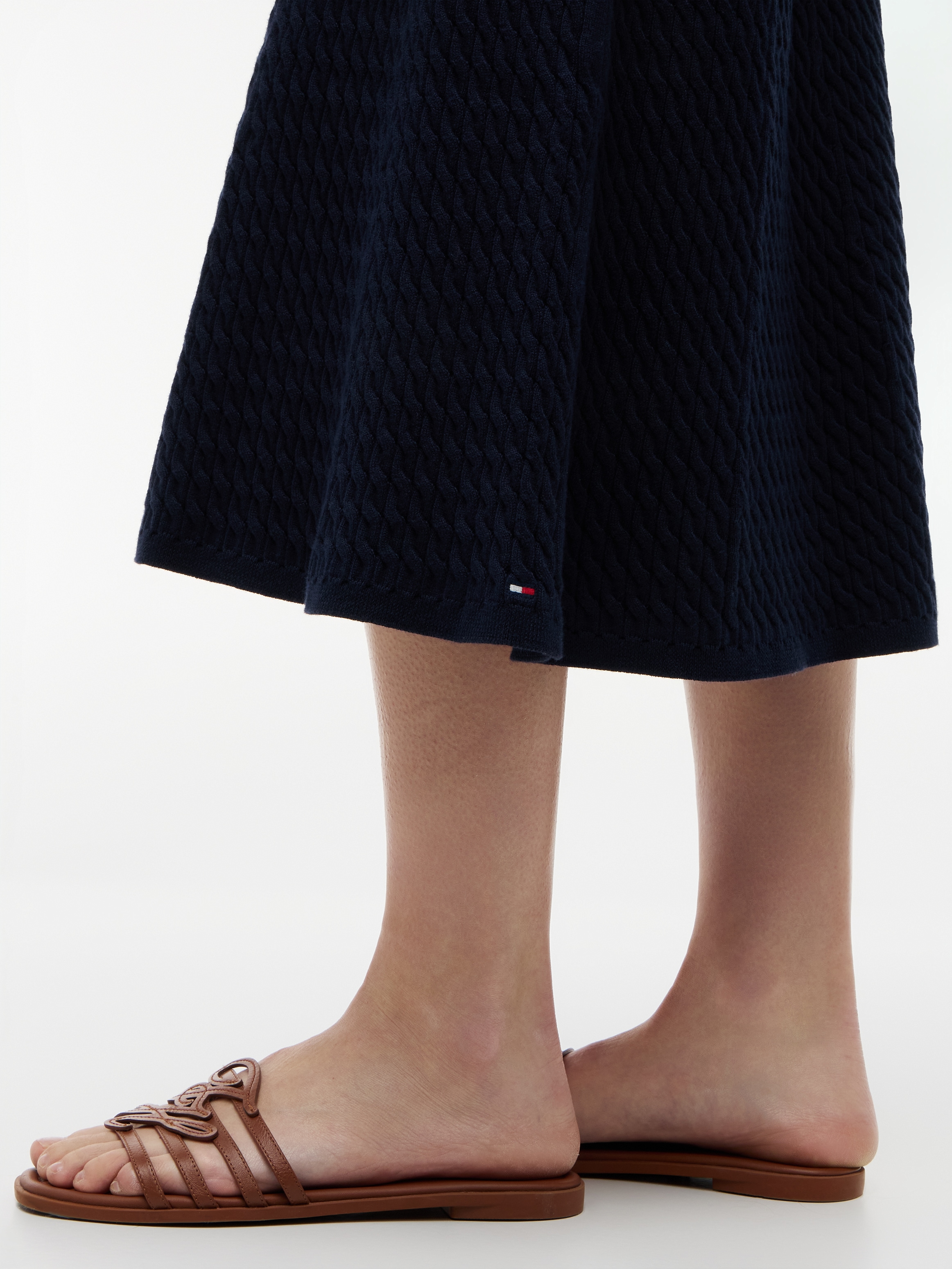 Tommy Hilfiger Jupe en tricot »CO CABLE FINE GG F&F SKIRT« Baumwollmischung, Zopfstrick