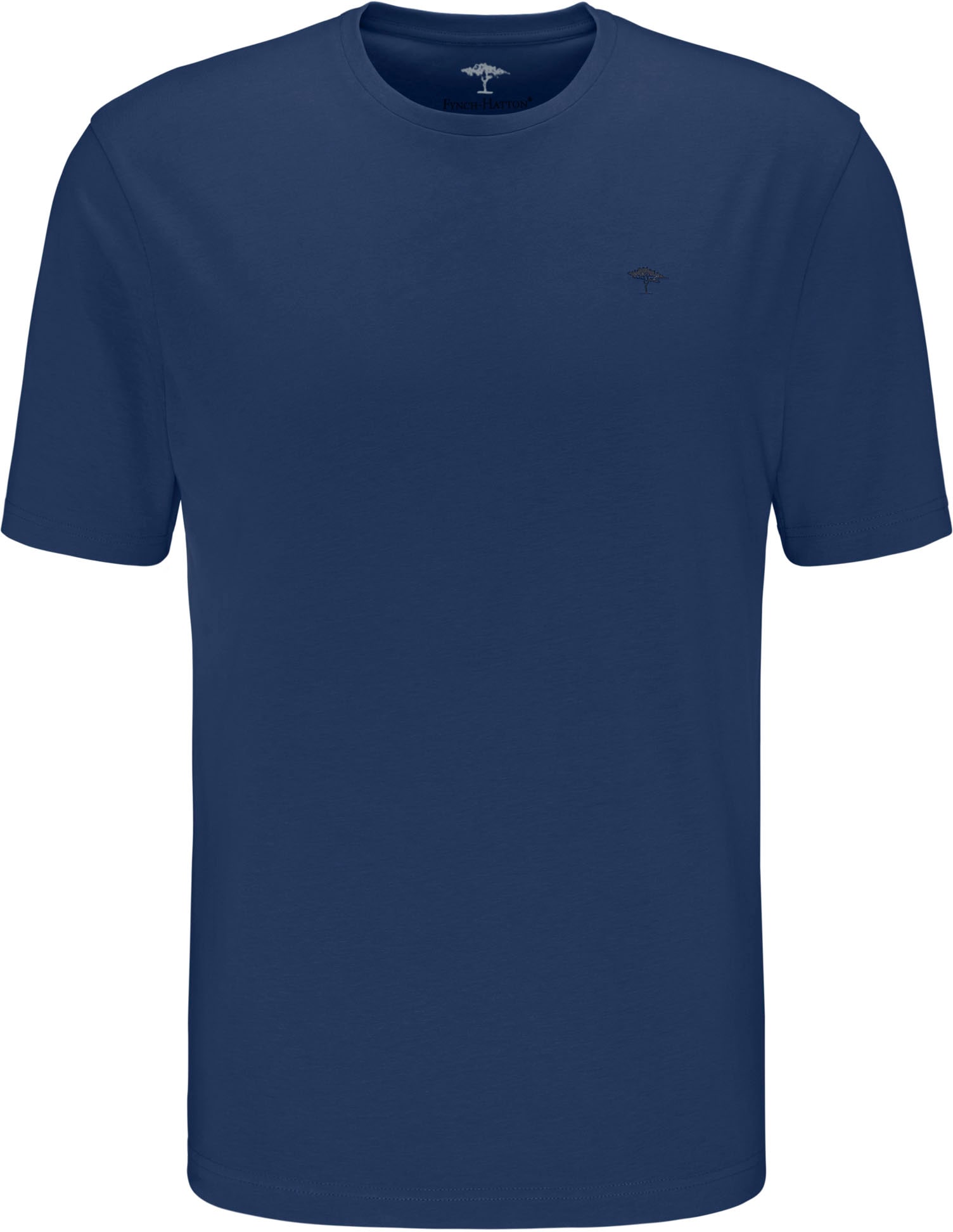 FYNCH-HATTON T-Shirt »FYNCH-HATTON Basic T-Shirt« 1 tlg. mit Rundhals und Logo-Stickerei