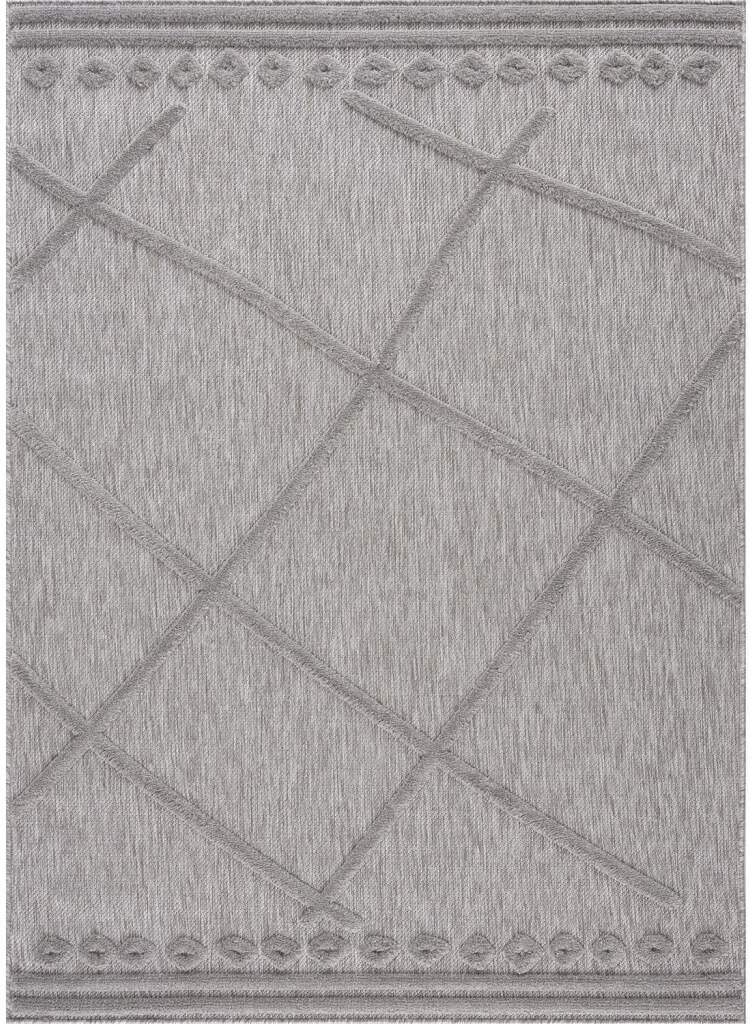 Carpet City Teppich »In-& Outdoorteppich Santorini 58578, 3D-Effekt, Raute-Optik« rechteckig 5 mm Höhe Wetterfest & UV-beständig für Terrasse, Balkon, Küche, Flur