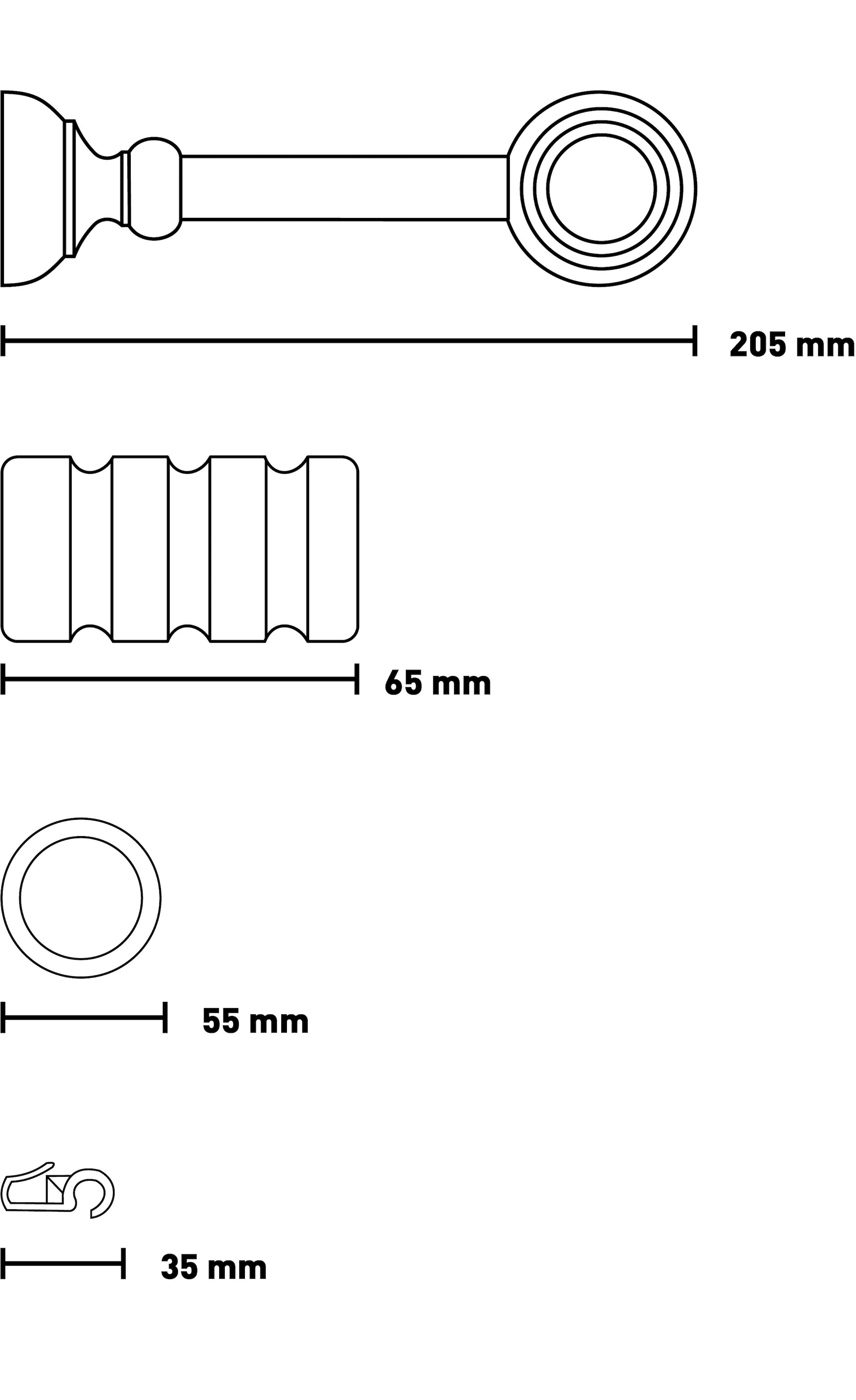 SN DECO GROUP Gardinenstange »Pisa« 1 läufig-läufig Fixmass 28 mm, Holz, verschiedene Längen und Farben, Komplettset
