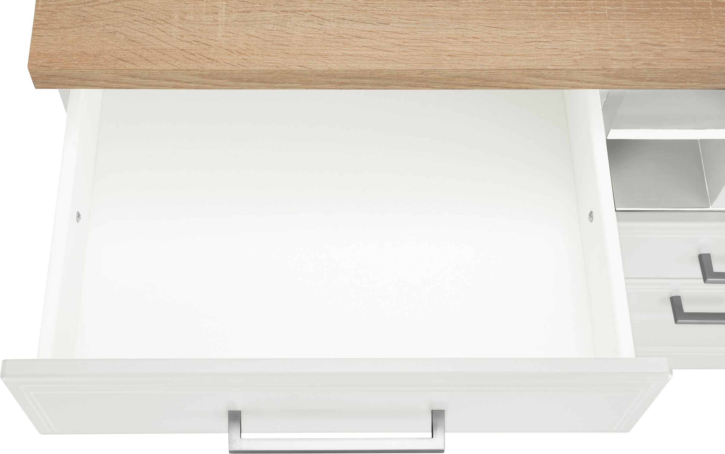 KOCHSTATION Armoire basse »KS-Stockholm« 150 cm de large, façades MDF de haute qualité avec rainure, beaucoup de rangement