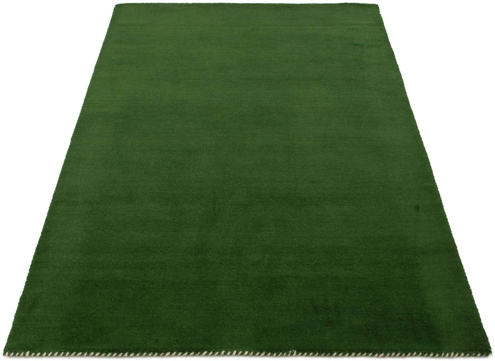 carpetfine Tapis en laine »Gabbeh Lola Uni« Rectangulaire 14 mm Höhe mit natürlichem Pflanzenmaterial von Hand gewebt, auch in Rund