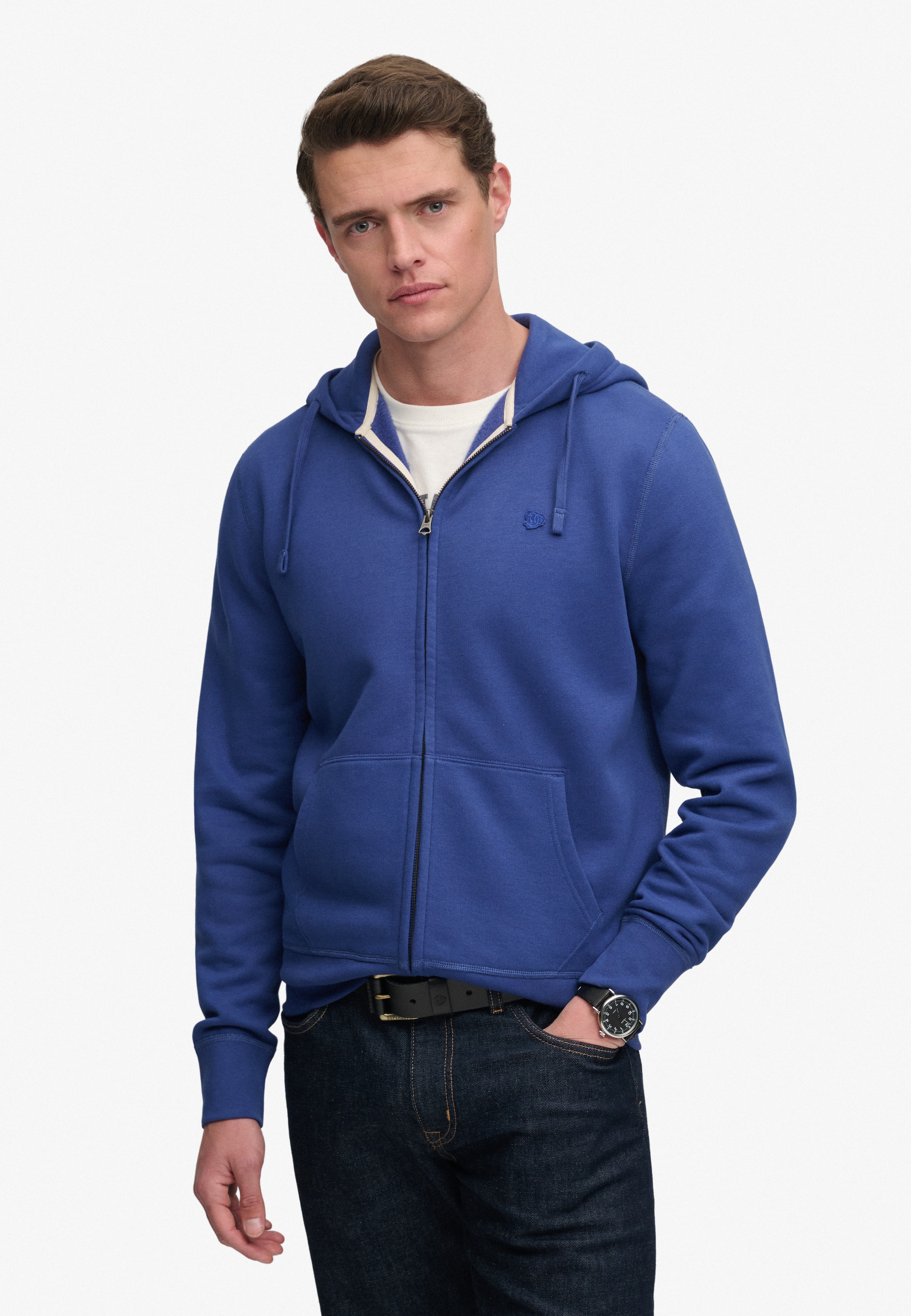 Superdry Sweat à capuche »ESSENTIAL SDCO LOGO ZIPHOOD« mélange coton, coupe régulière