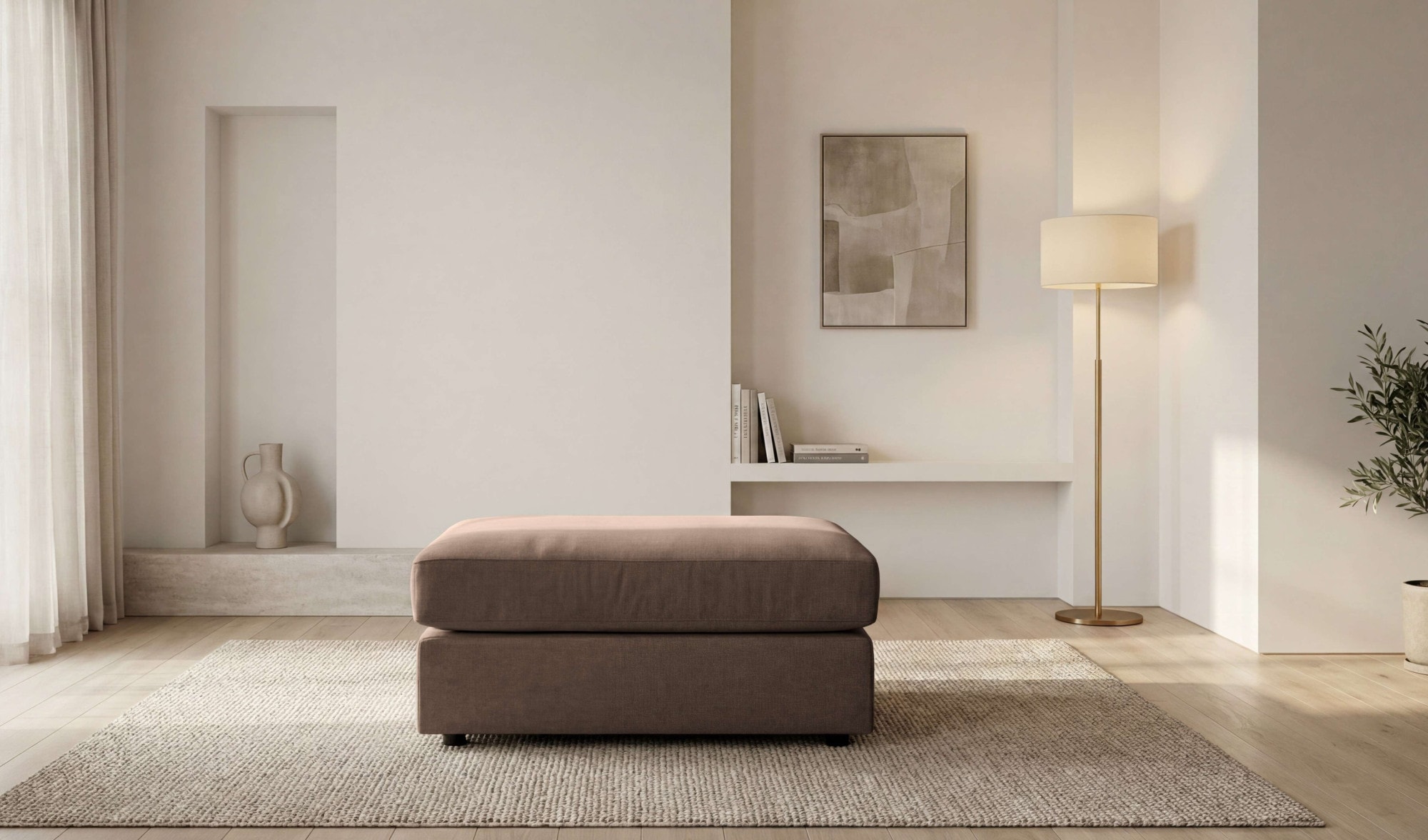 GOODproduct Tabouret rembourré »Nivette, weiches Chenille« 95x65 cm, eine tolle Ergänzung zum Sofa