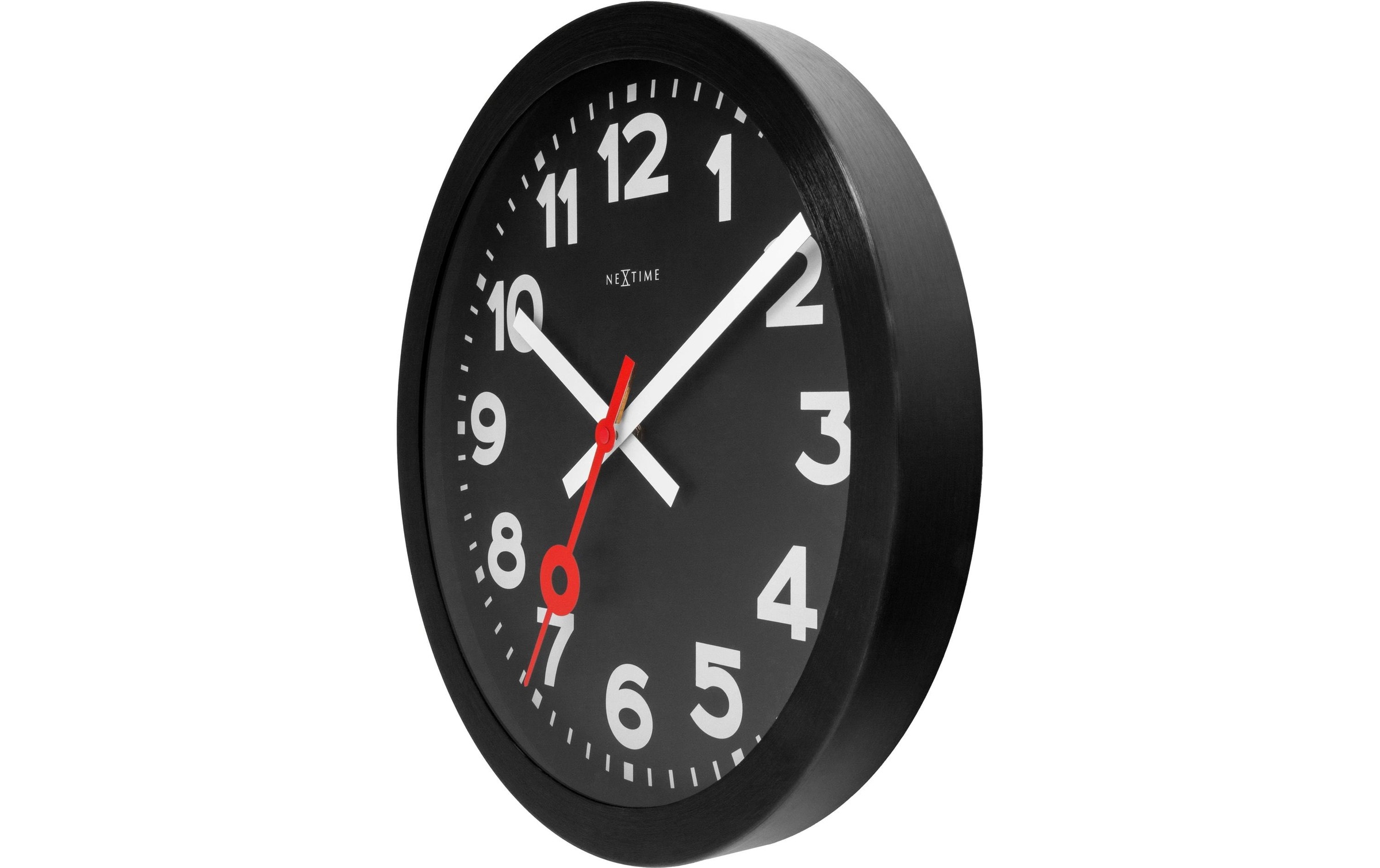 NEXTIME Horloge murale »Station Ø 35 cm, Schwarz«