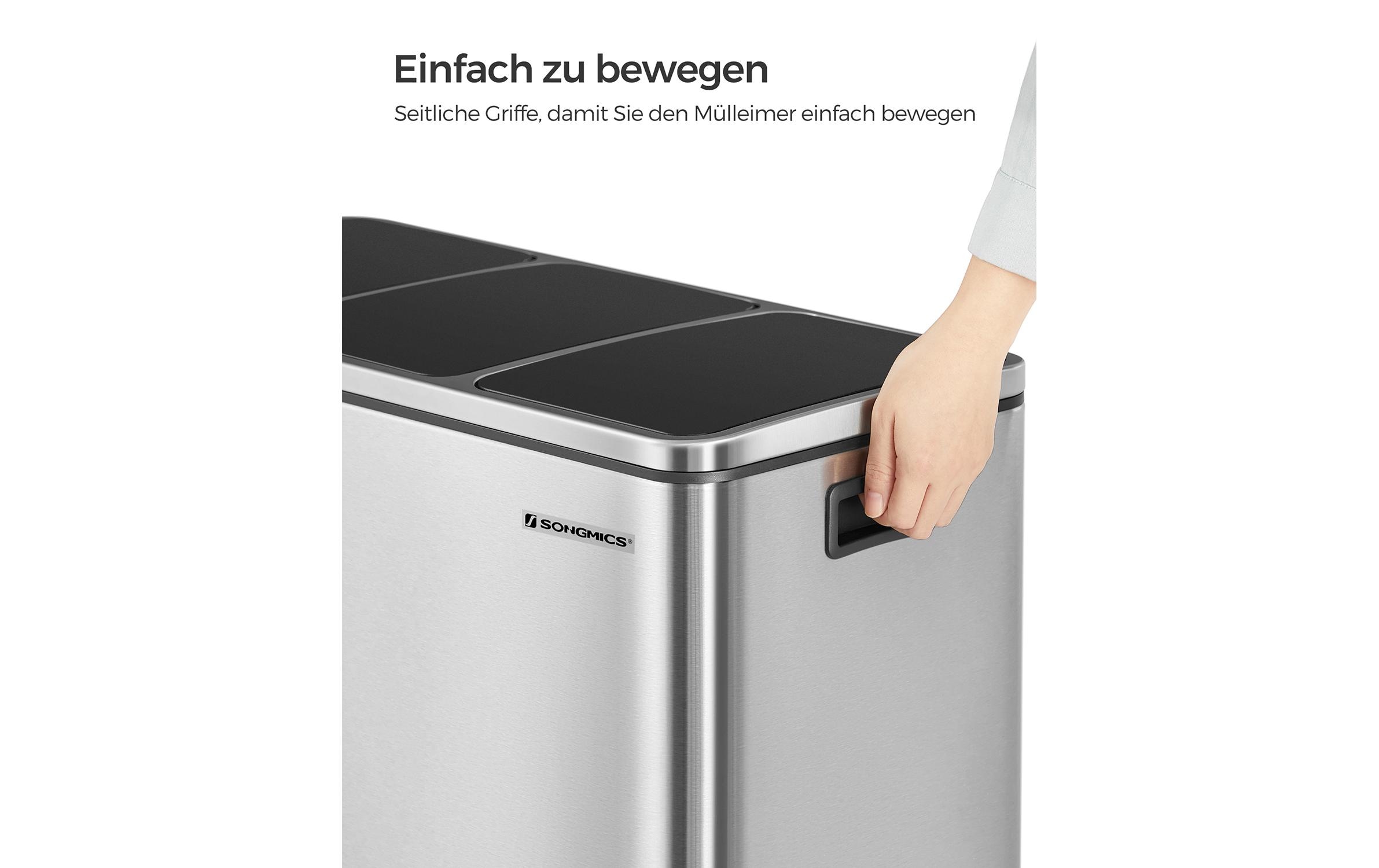 SONGMICS Mülleimer »3 x 18 l« 3 Behälter