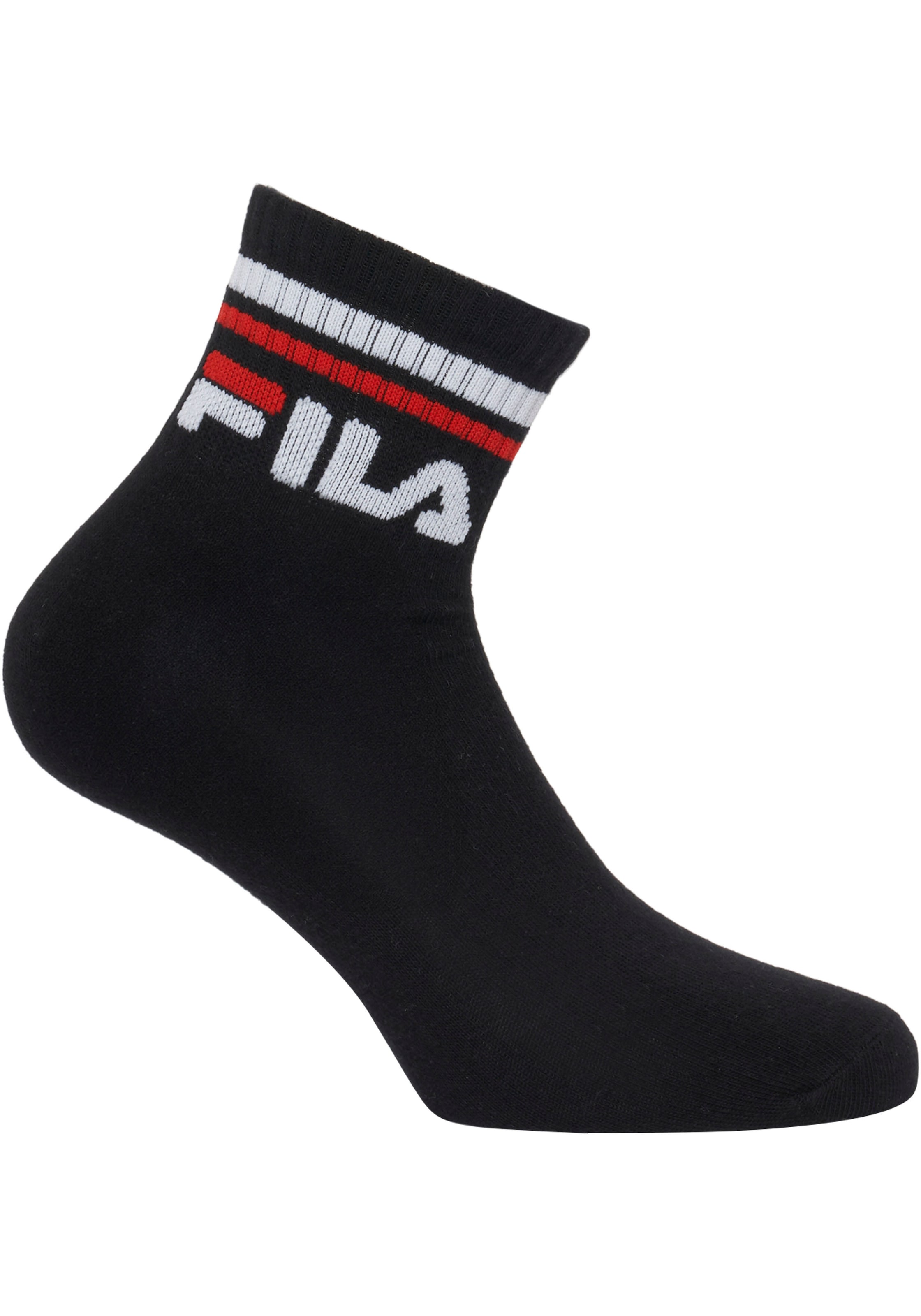 Fila Chaussettes courtes »UNISEX QUARTER PLAIN SOCKS« 6 Couple tlg. mit Logo-Schriftzug
