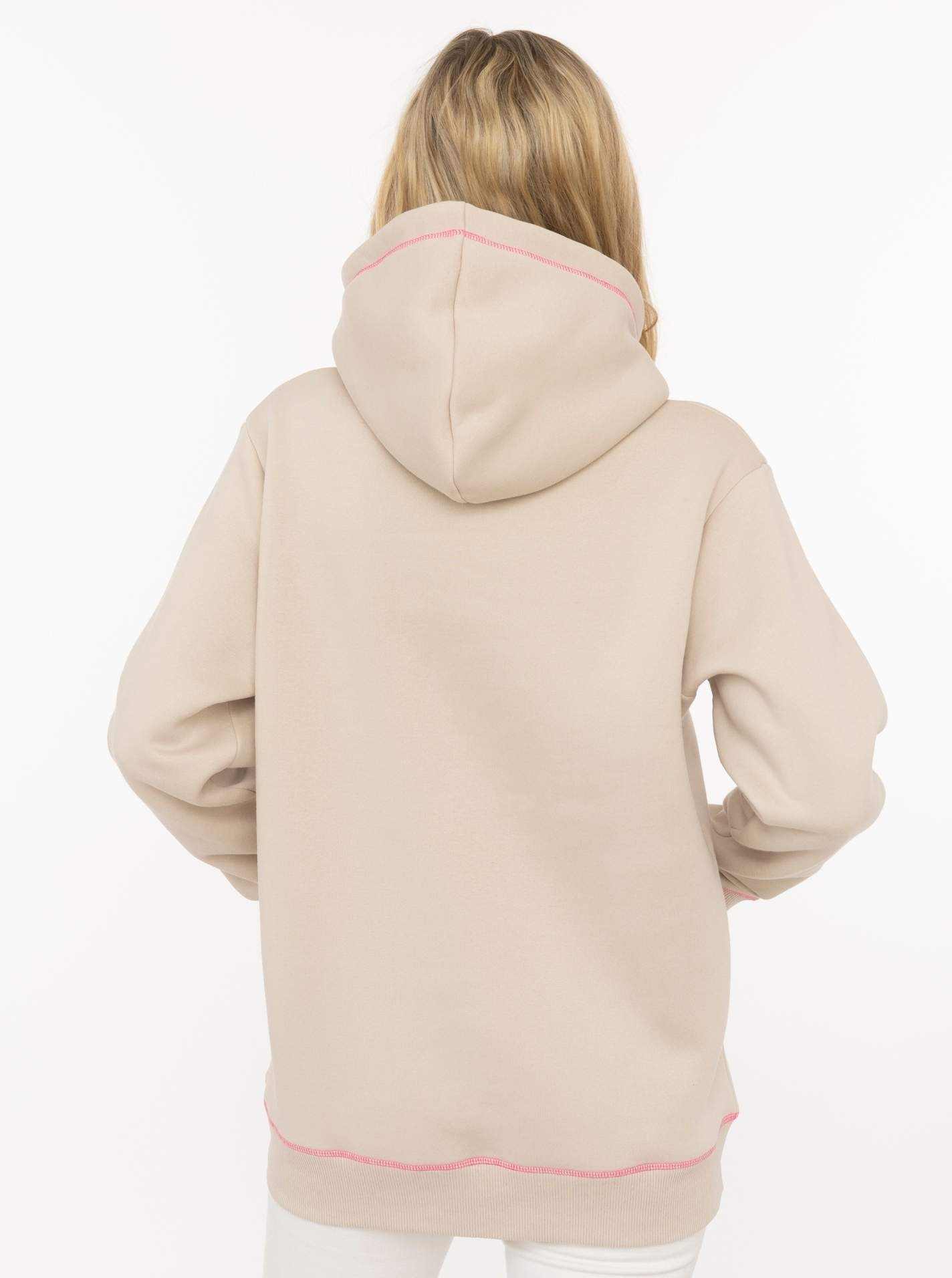 Zwillingsherz Hoodie »"HAPPY"«, inscription colorée en éponge, capuche avec cordon, poche kangourou
