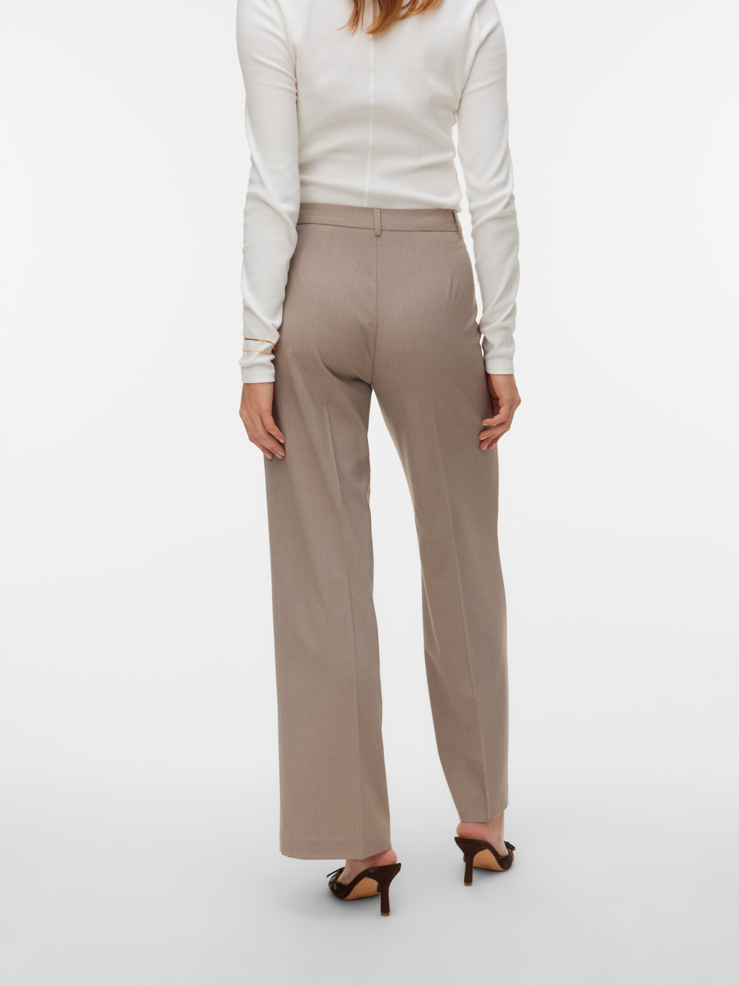 Vero Moda Pantalon de costume »VMTEXAS MW STRAIGHT PANT NOOS«  mélange de matériaux