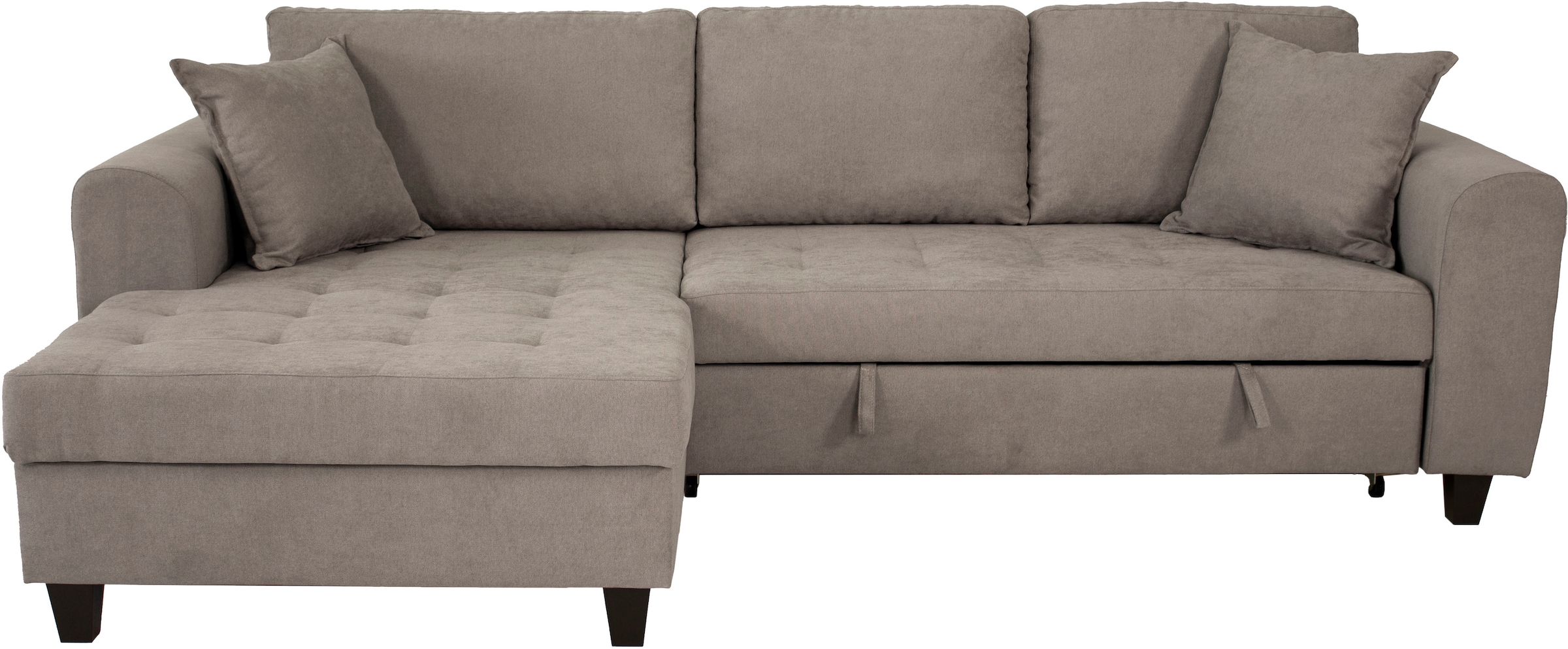 Trends by HG Canapé d'angle »Moritz L-Form, B: 265 cm« mit Bettfunktion, Bettkasten & Zierkissen