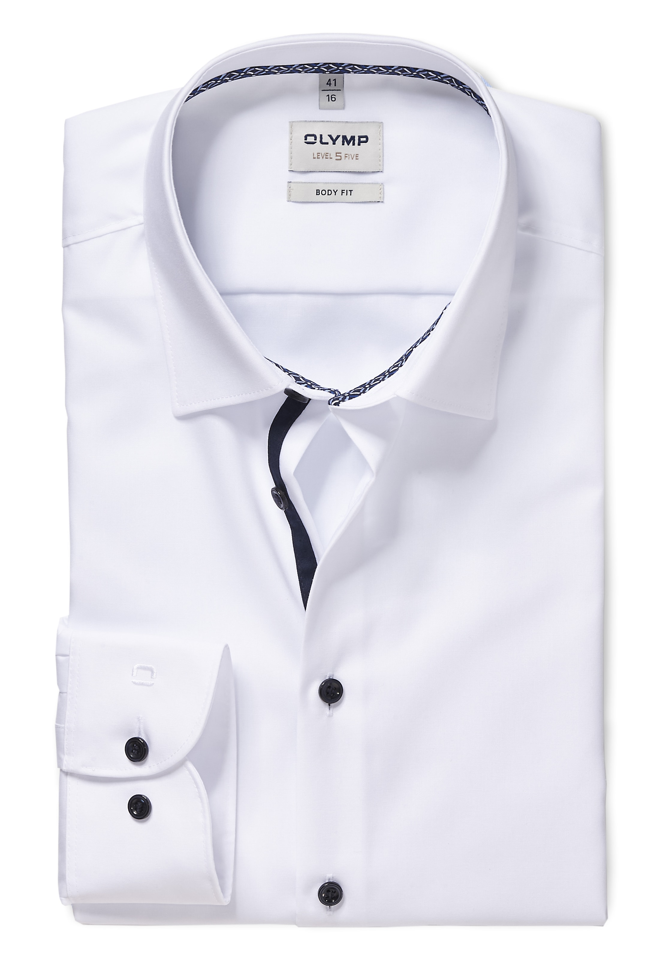 OLYMP Businesshemd »Level 5 Body Fit« mit kontrastfarbigen Knöpfen und Details