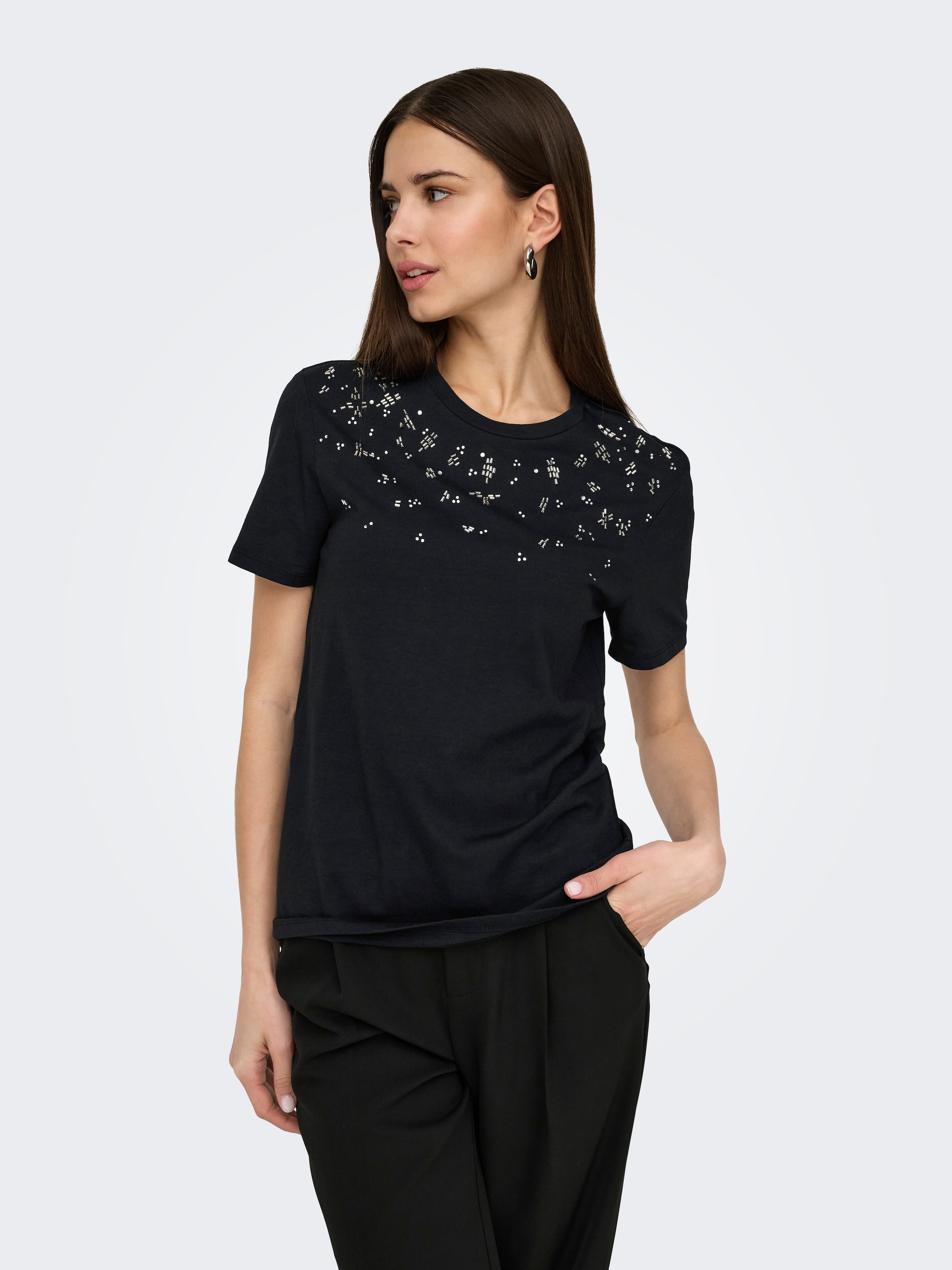 ONLY T-shirt à manches courtes »ONLPARKER S/S O-NECK BLING TOP BOX JRS«