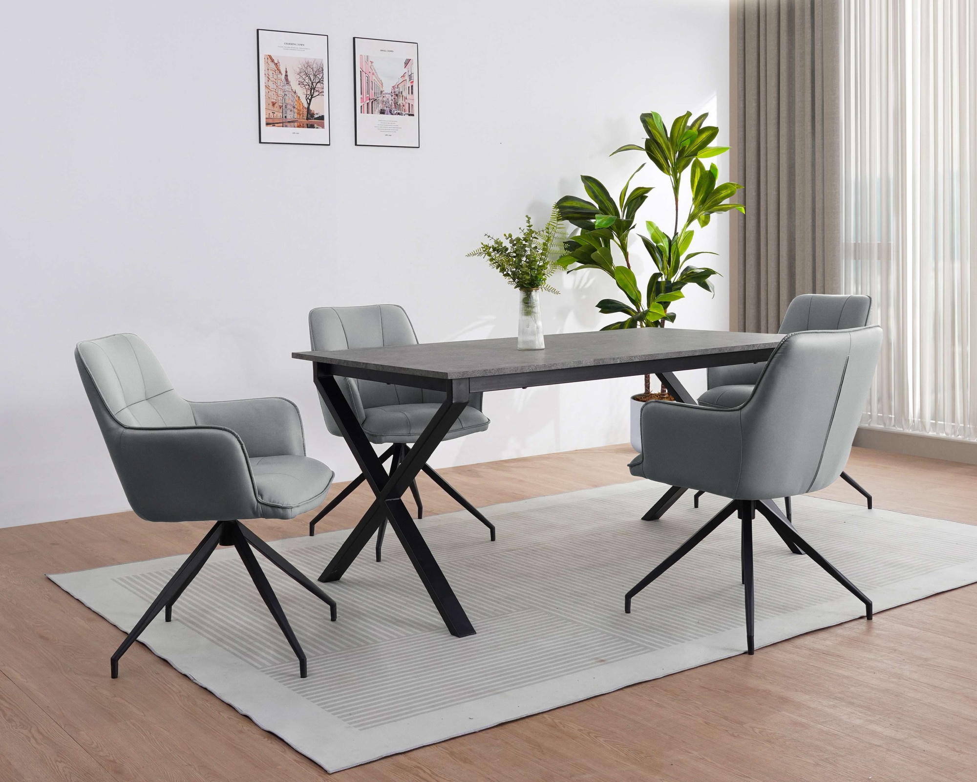 GOODproduct Chaise de salle à manger »Cardiff« () 1 cuisSitzschale 360° drehbar, Kunstleder Bezug, Sitzhöhe 49 cm