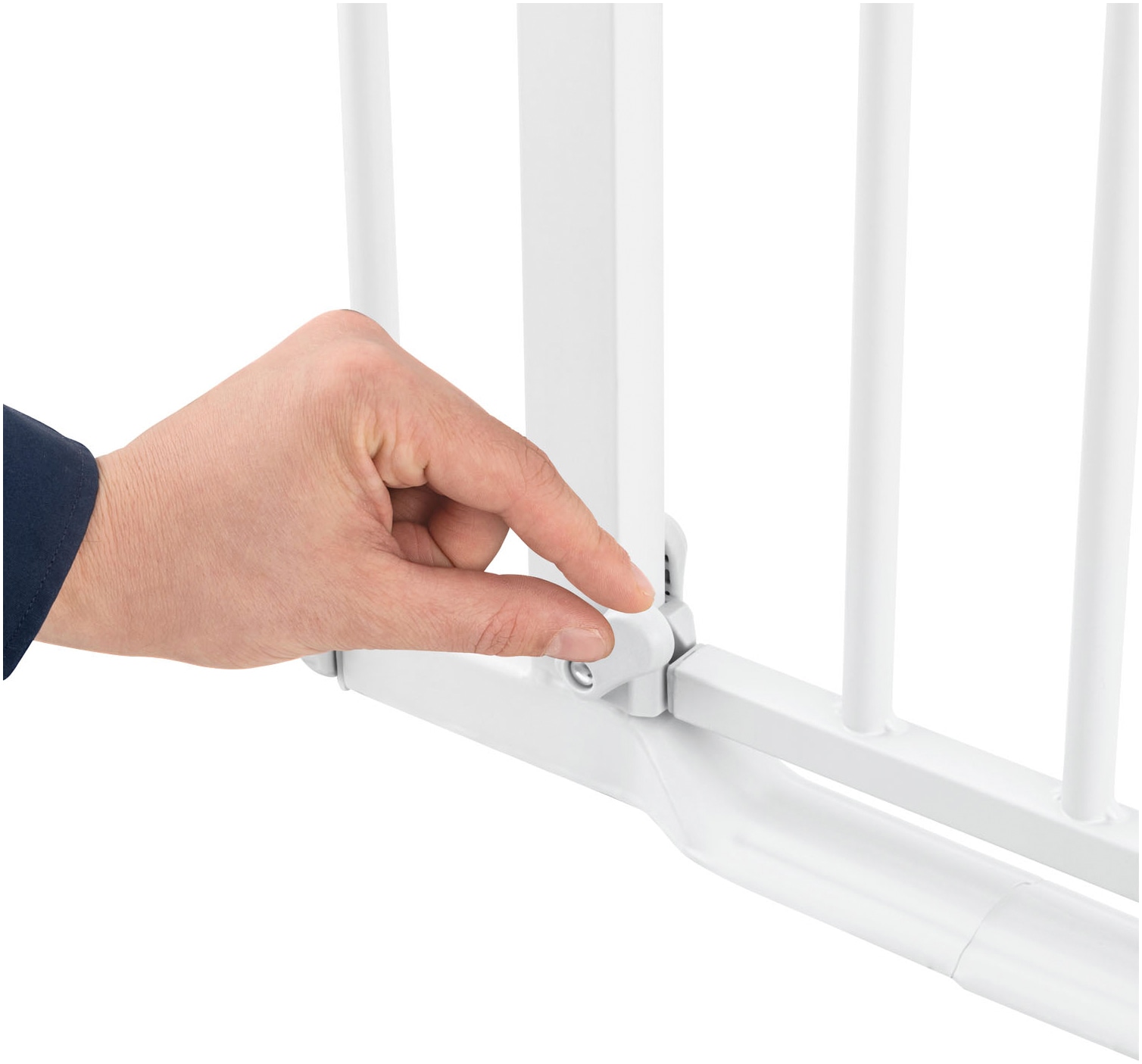 Hauck Türschutzgitter »Clear Step Set 2 inklusive Verlängerung 9 cm, White« auch als Treppenschutzgitter verwendbar; 84-89 cm, flacher Durchgang