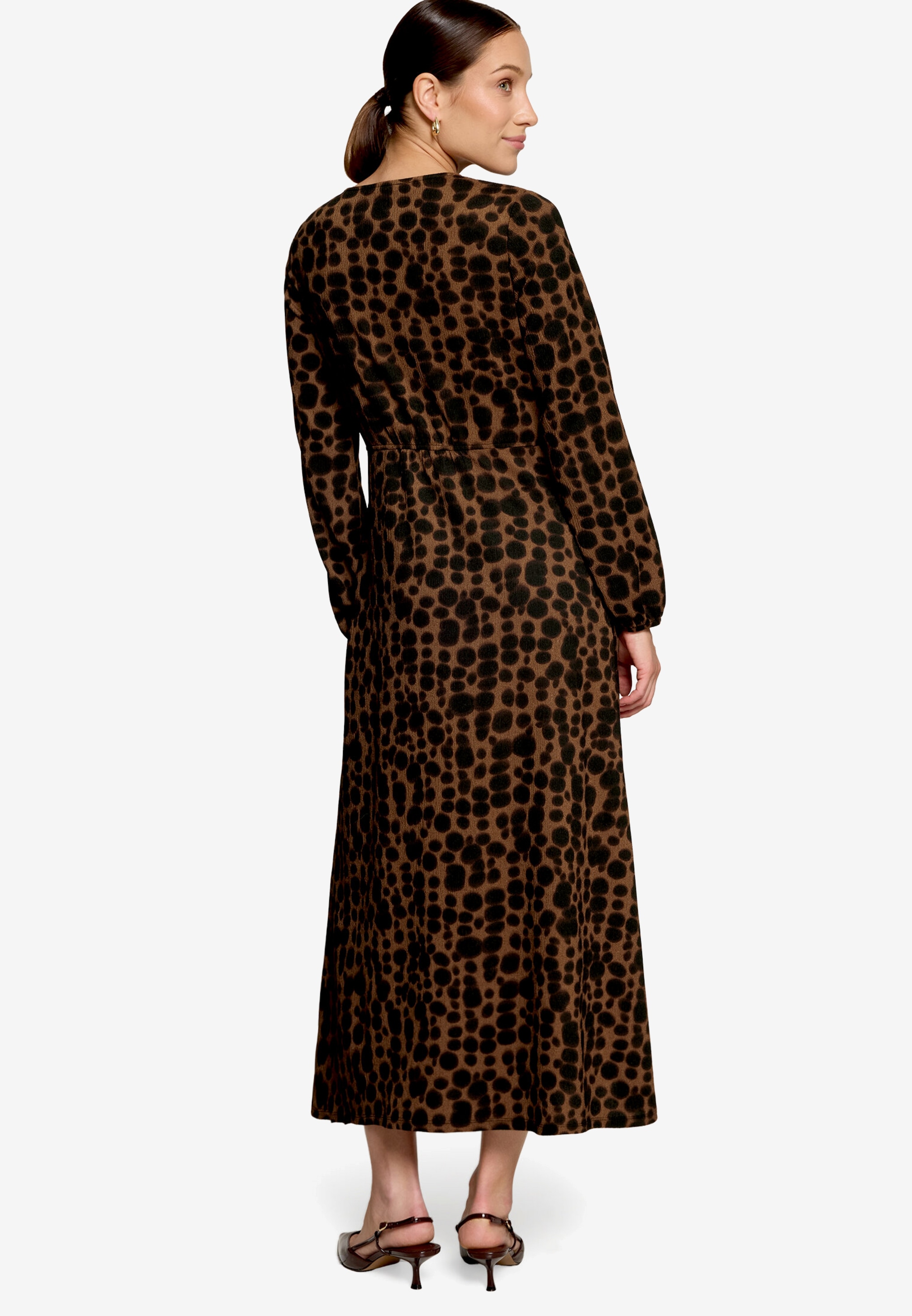 Zero Maxikleid Ohne Taschen Gemustertes Maxikleid mit V-Ausschnitt